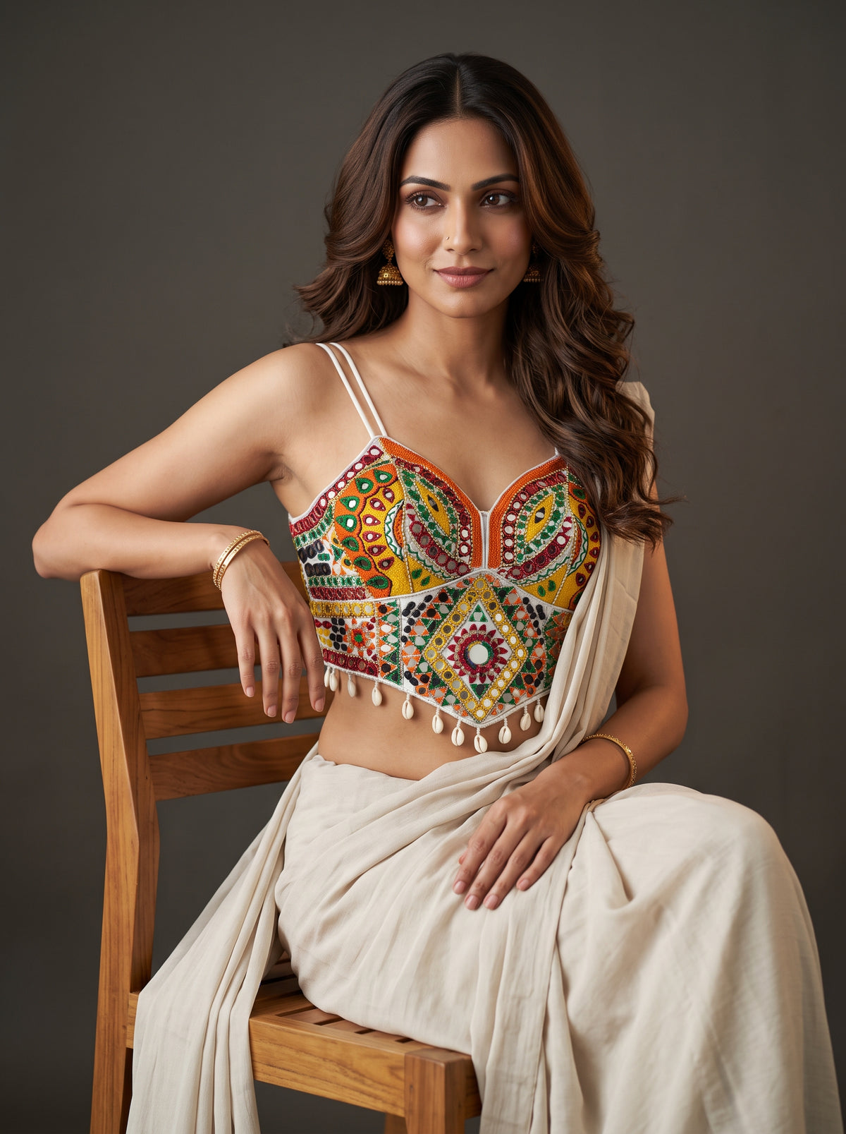 Rangrez Gajji Silk Mirror Blouse