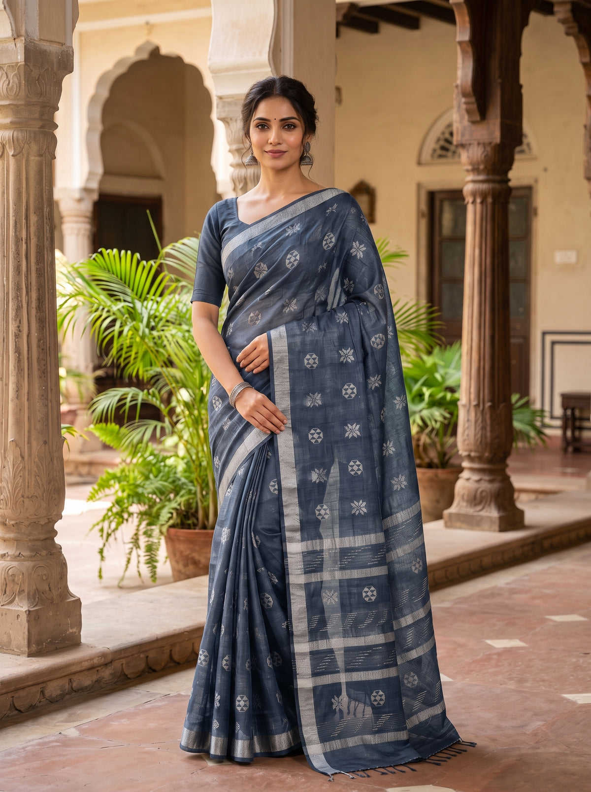 Samaira D-Linen Cotton Saree