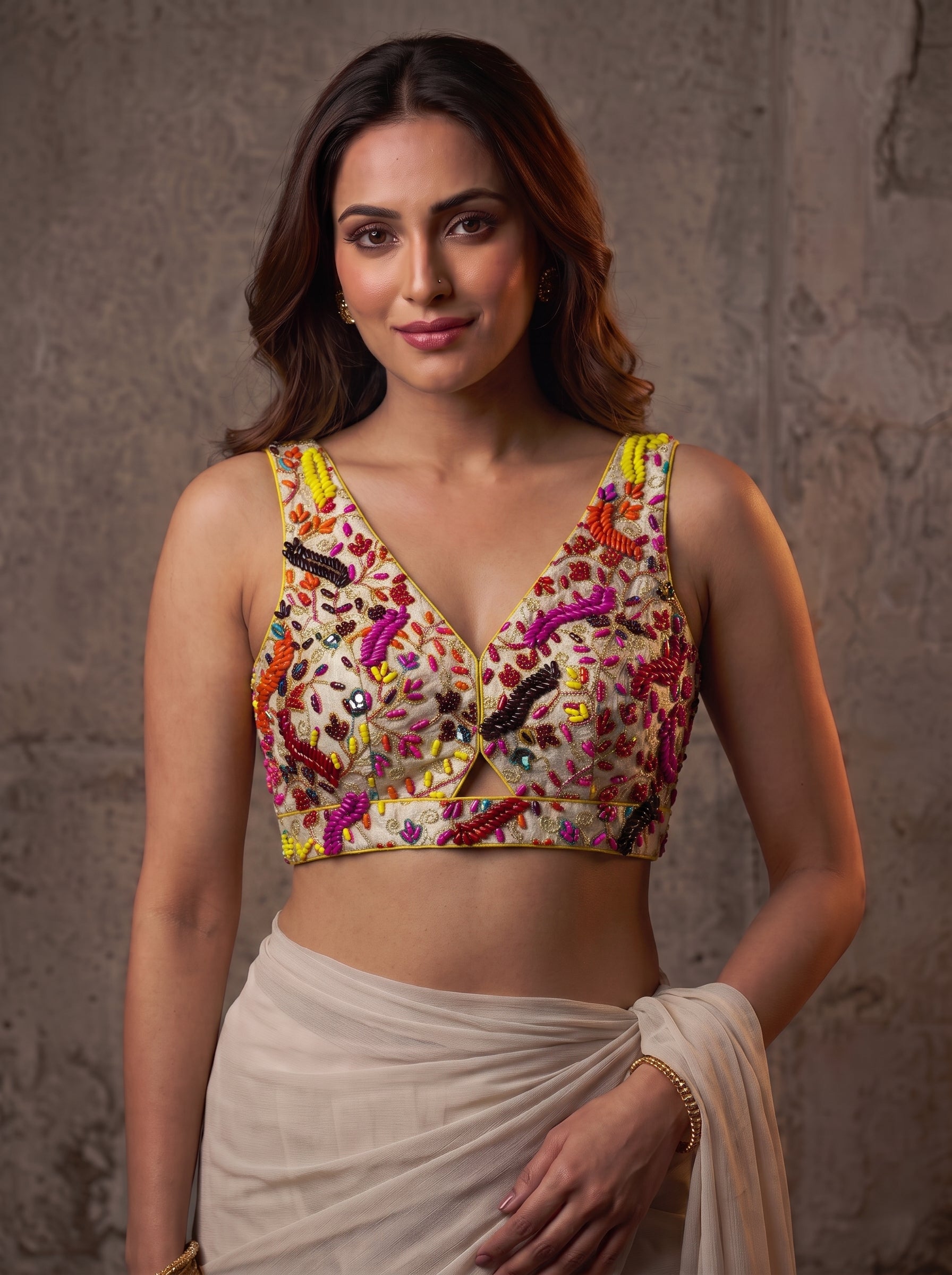 Pearl Aura V-Neck Blouse