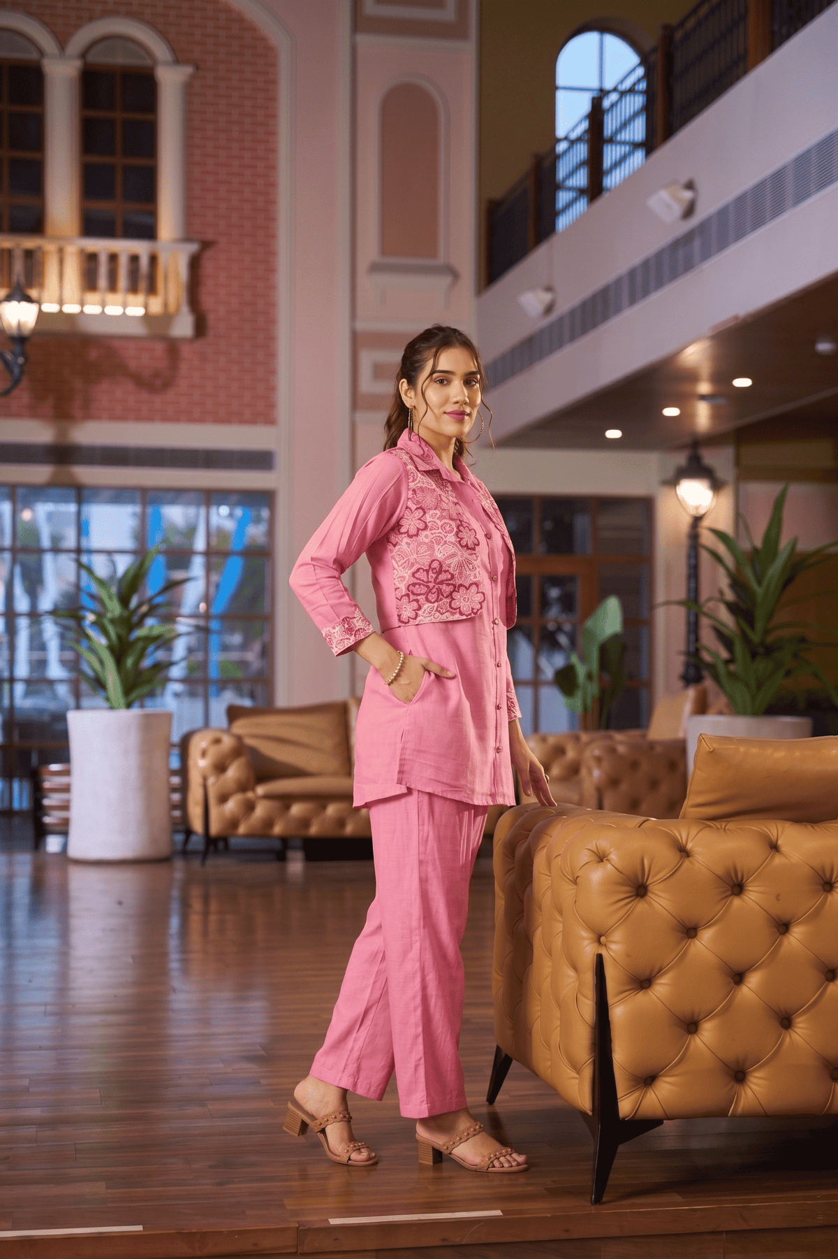 Aura Mal Chanderi Koti Set