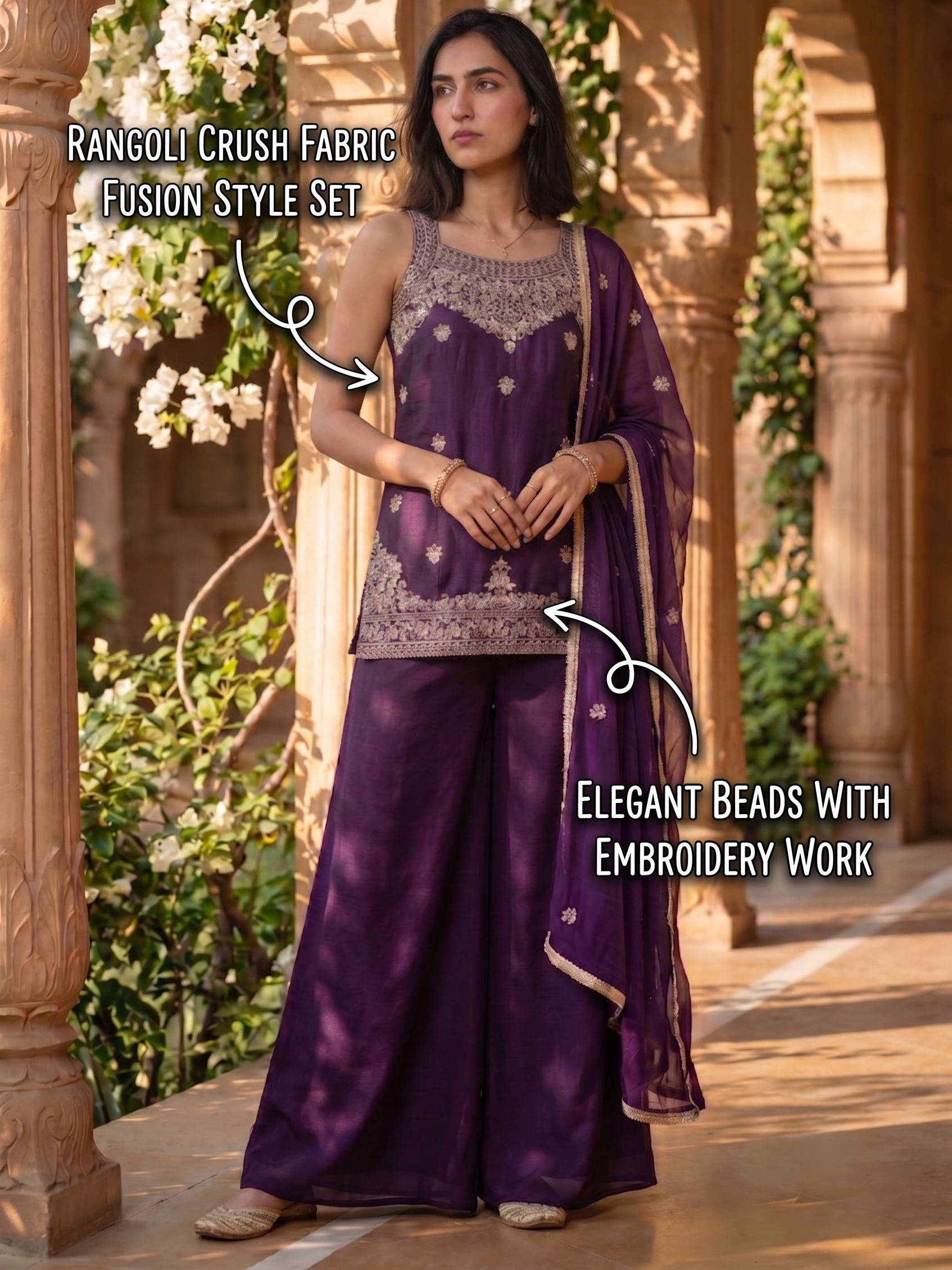 Mehreen Rangoli Crush Purple Co-Ord Set
