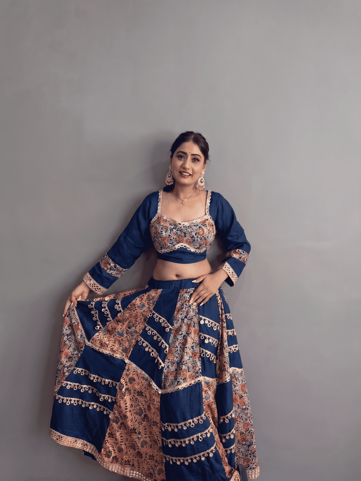 Traditional Lehenga with Mirror Blouse