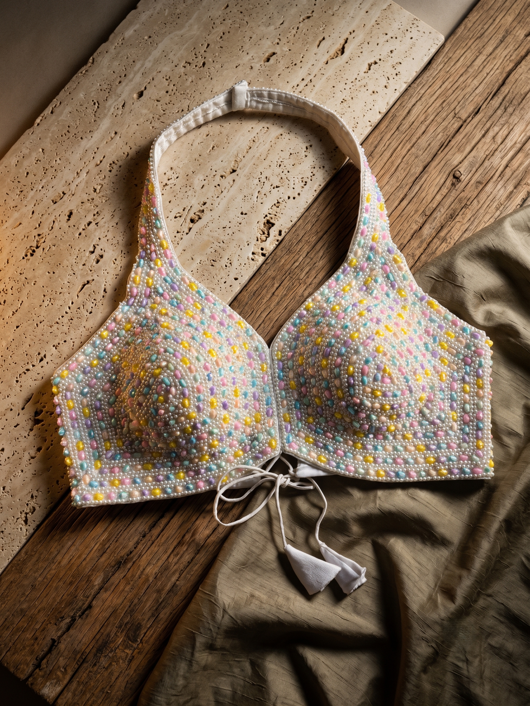 Janhvi Pearl Halter Neck Blouse
