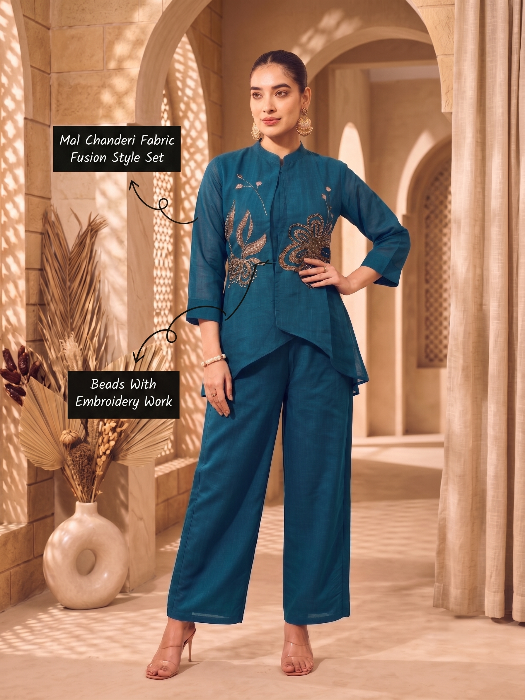 Zarifa Mal Chanderi Co-Ord Set