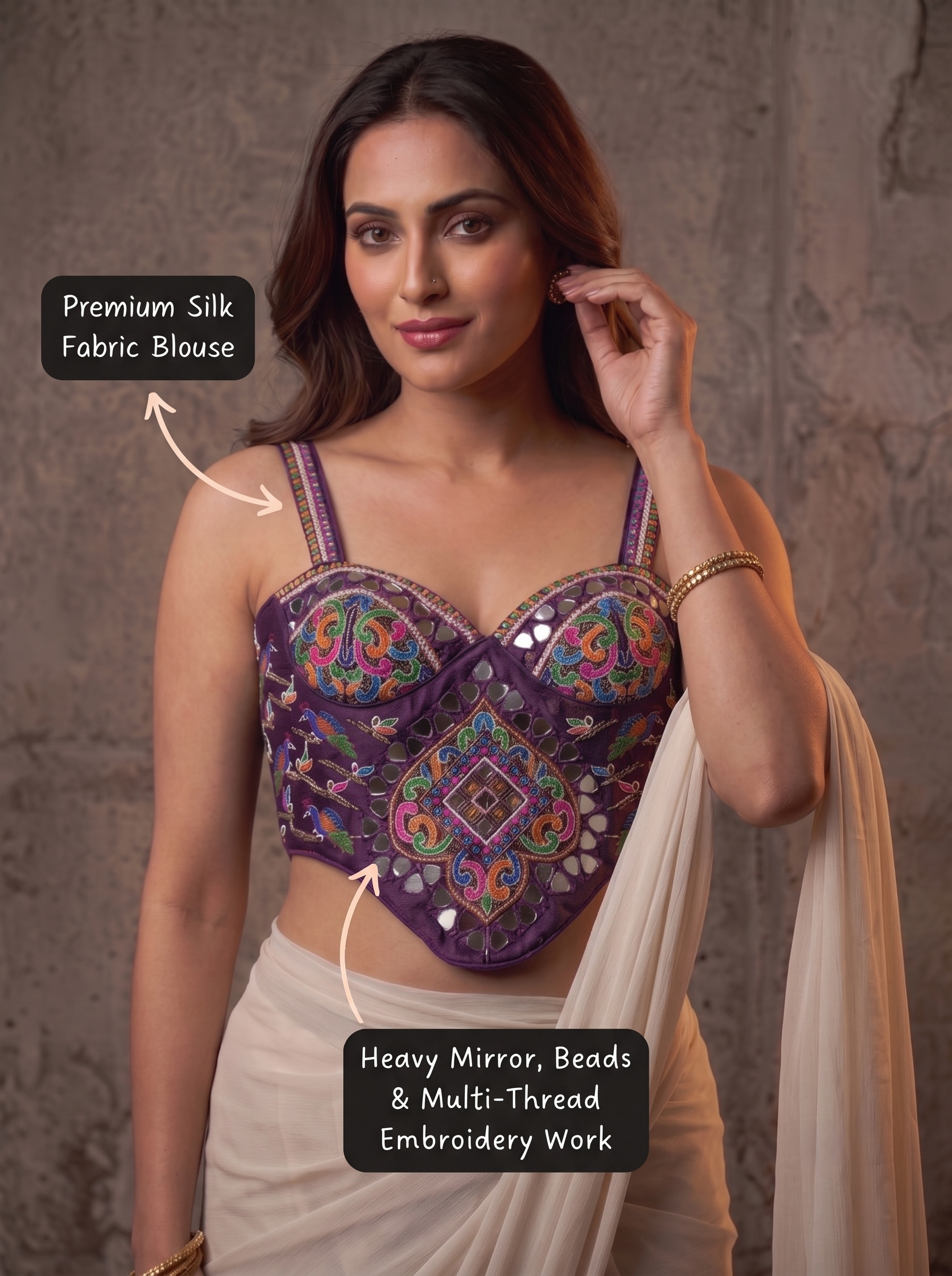 Garba Glow Silk Blouse