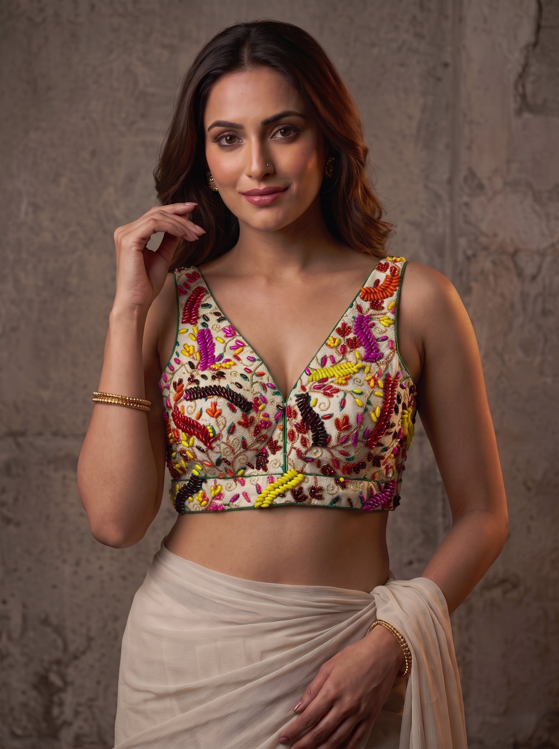 Pearl Aura V-Neck Blouse