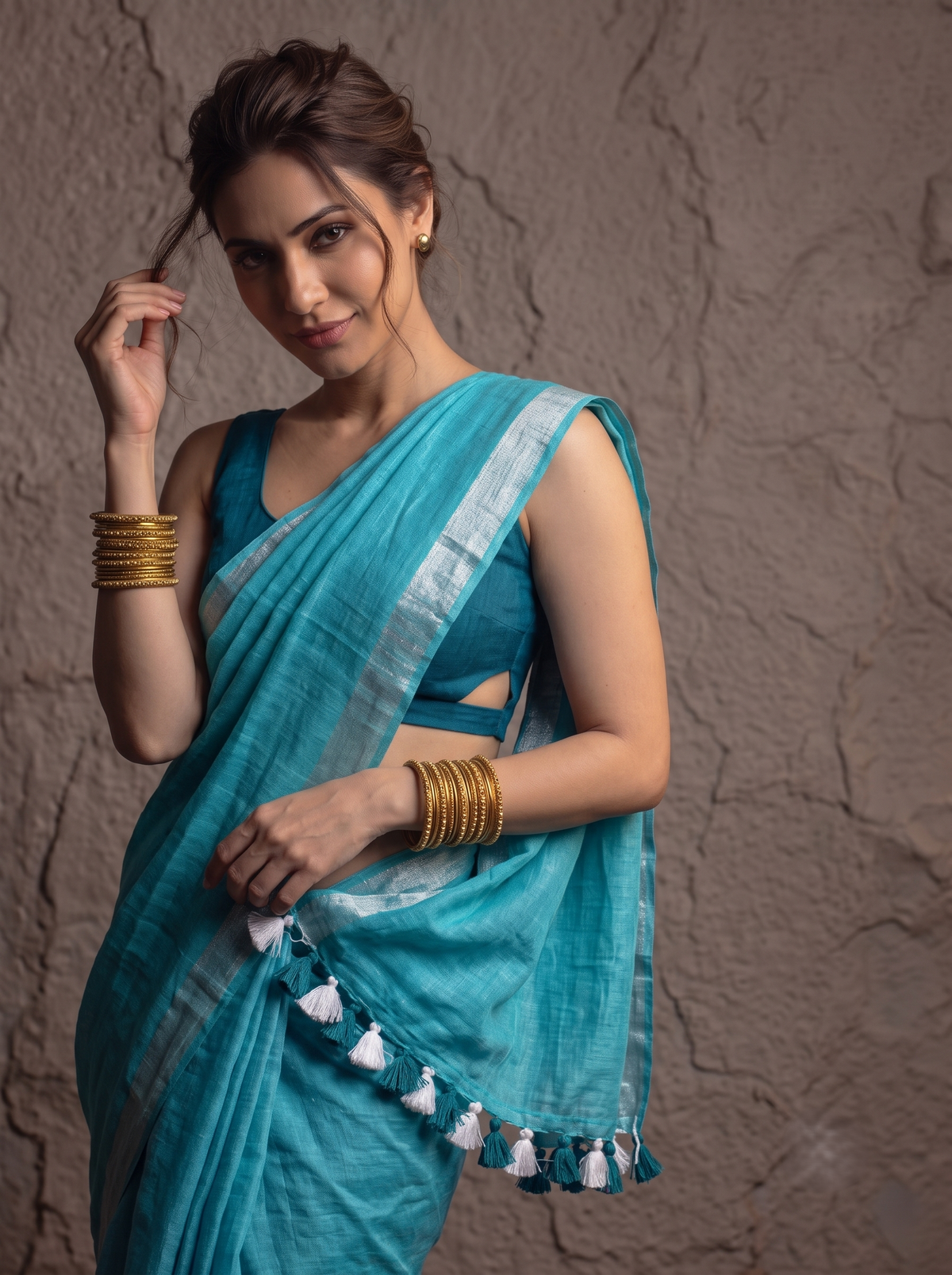 D-Linen Cotton Saree