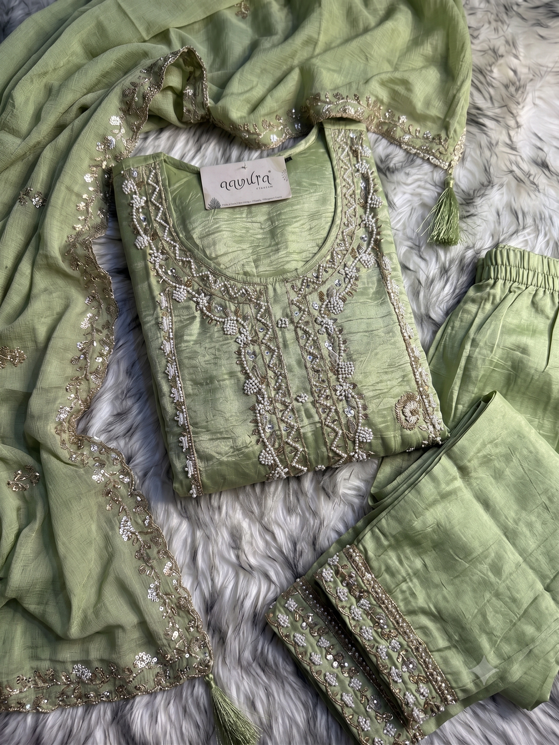 Nazrana Dolomite Silk Sharara Set