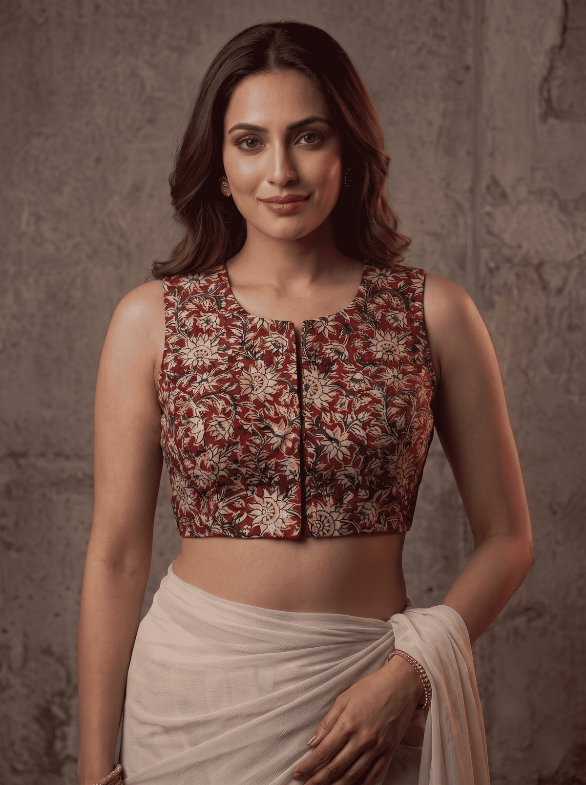 Kalamkari Chic – Double Chain Designer Blouse