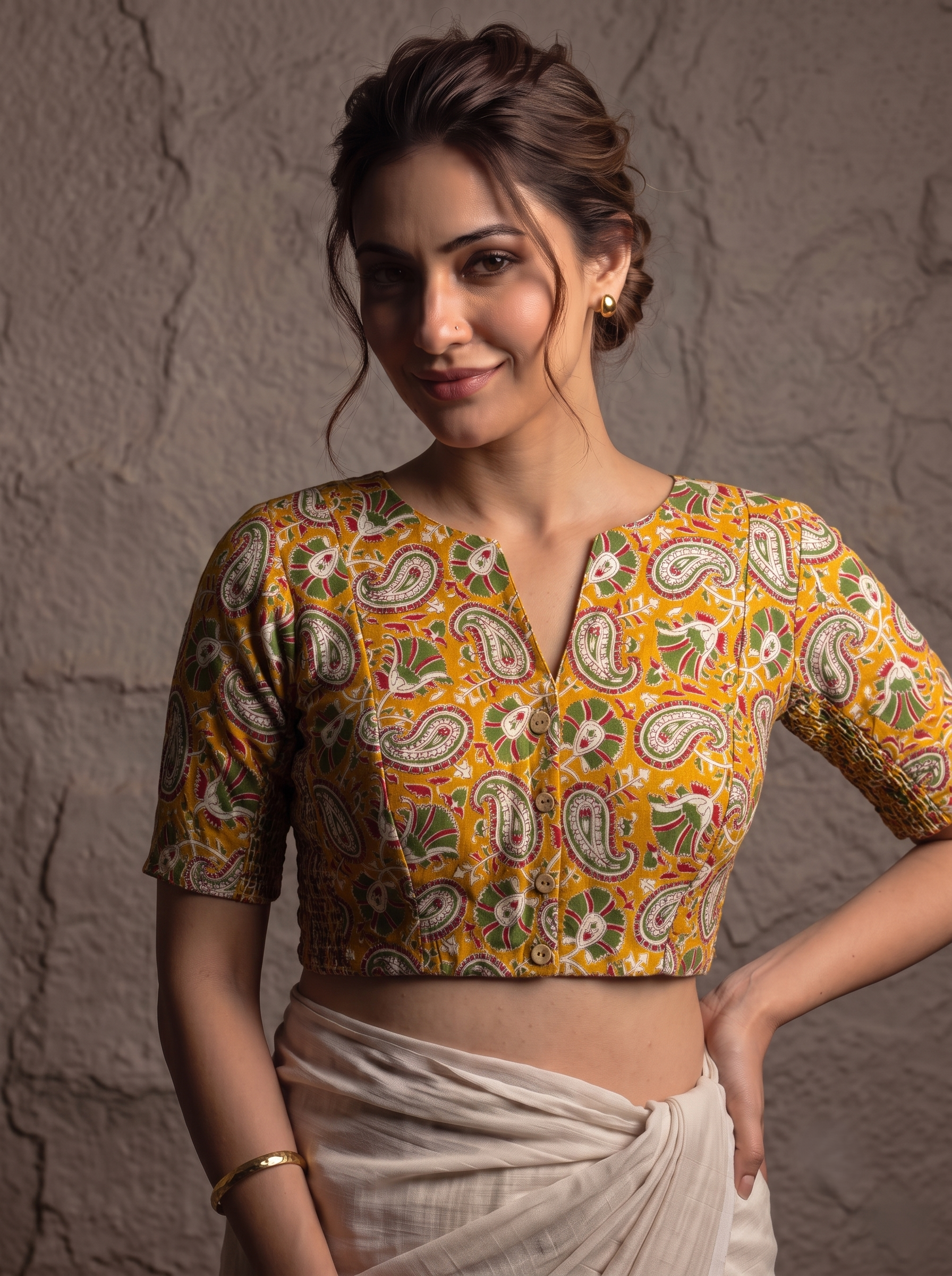 Comfort Fit Cotton Print Blouse