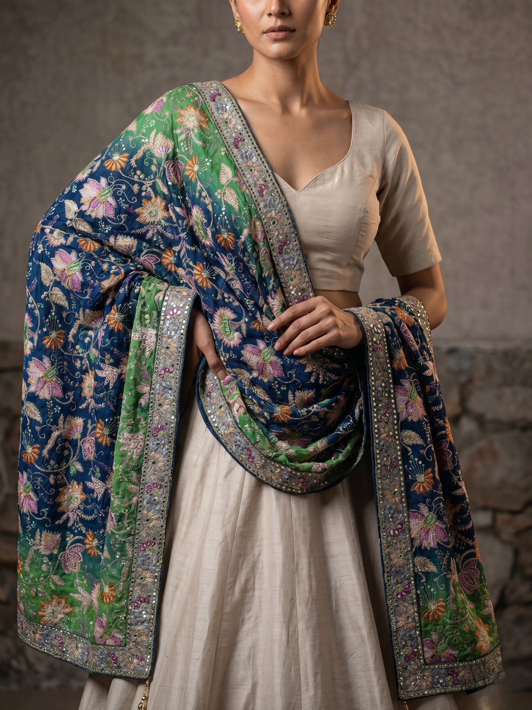 Rajsi Thread Art Dupatta