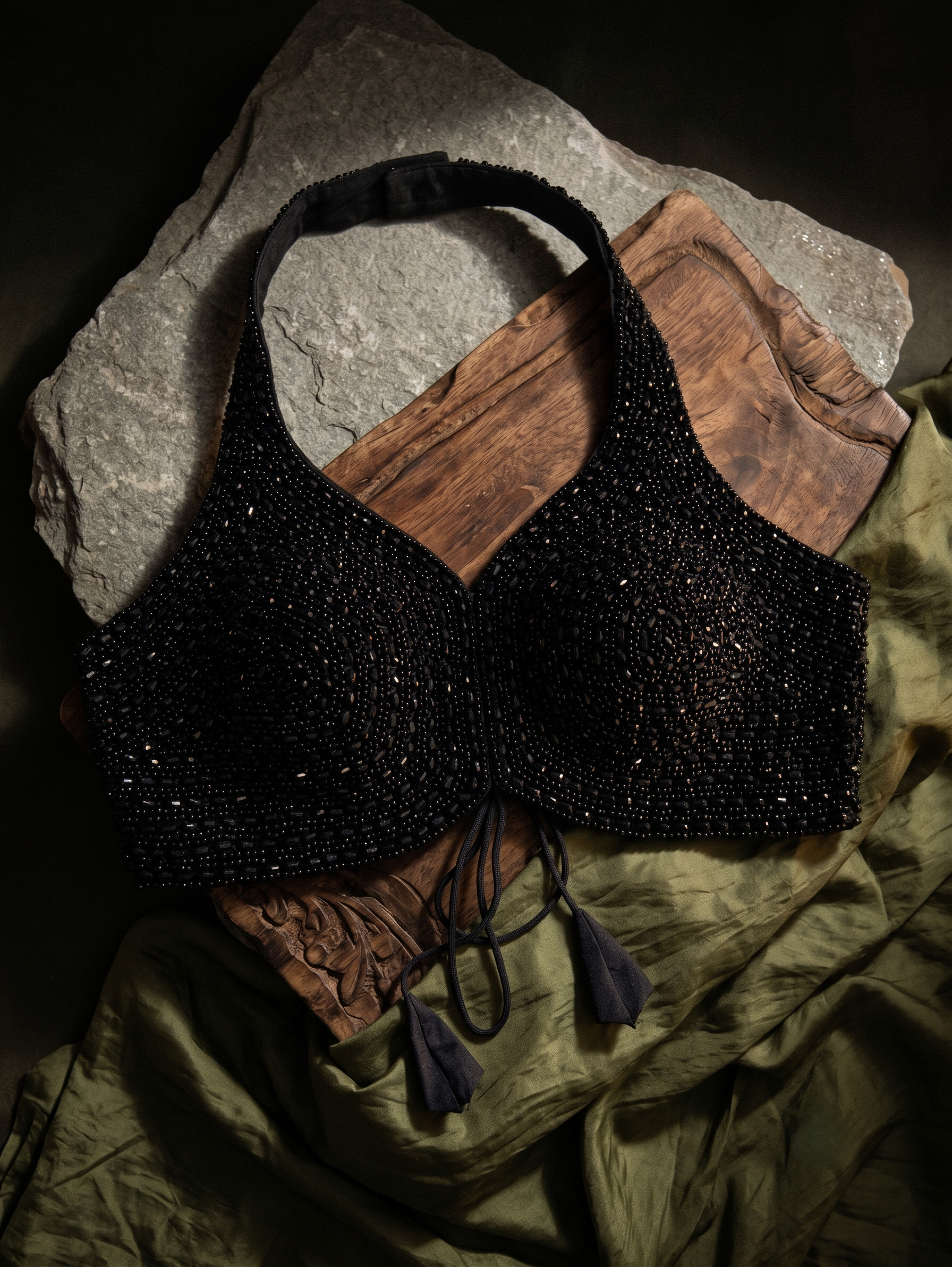 Janhvi Pearl Halter Neck Blouse