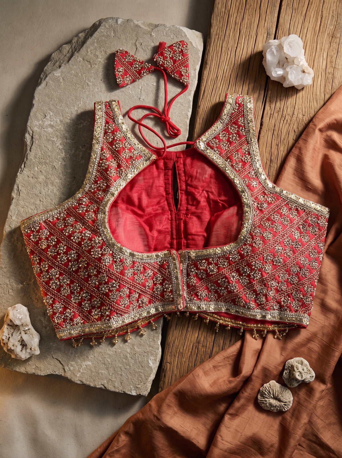 Heavy Stone Work Designer Lace Blouse