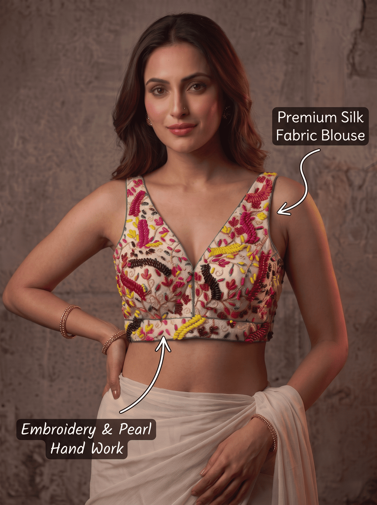 Pearl Aura V-Neck Blouse