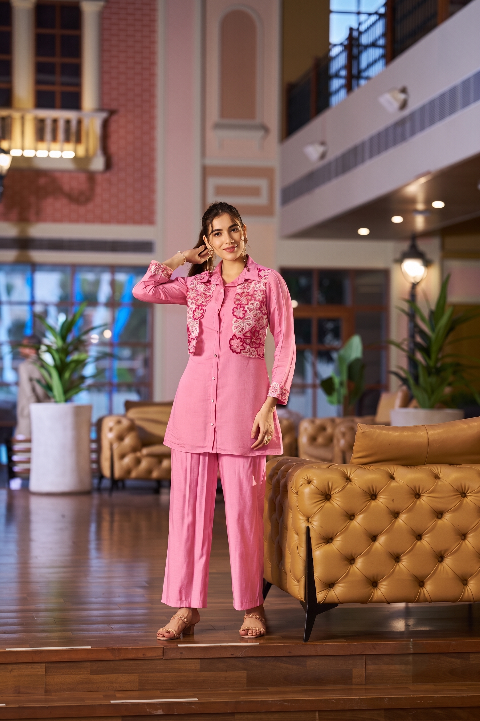 Aura Mal Chanderi Koti Set
