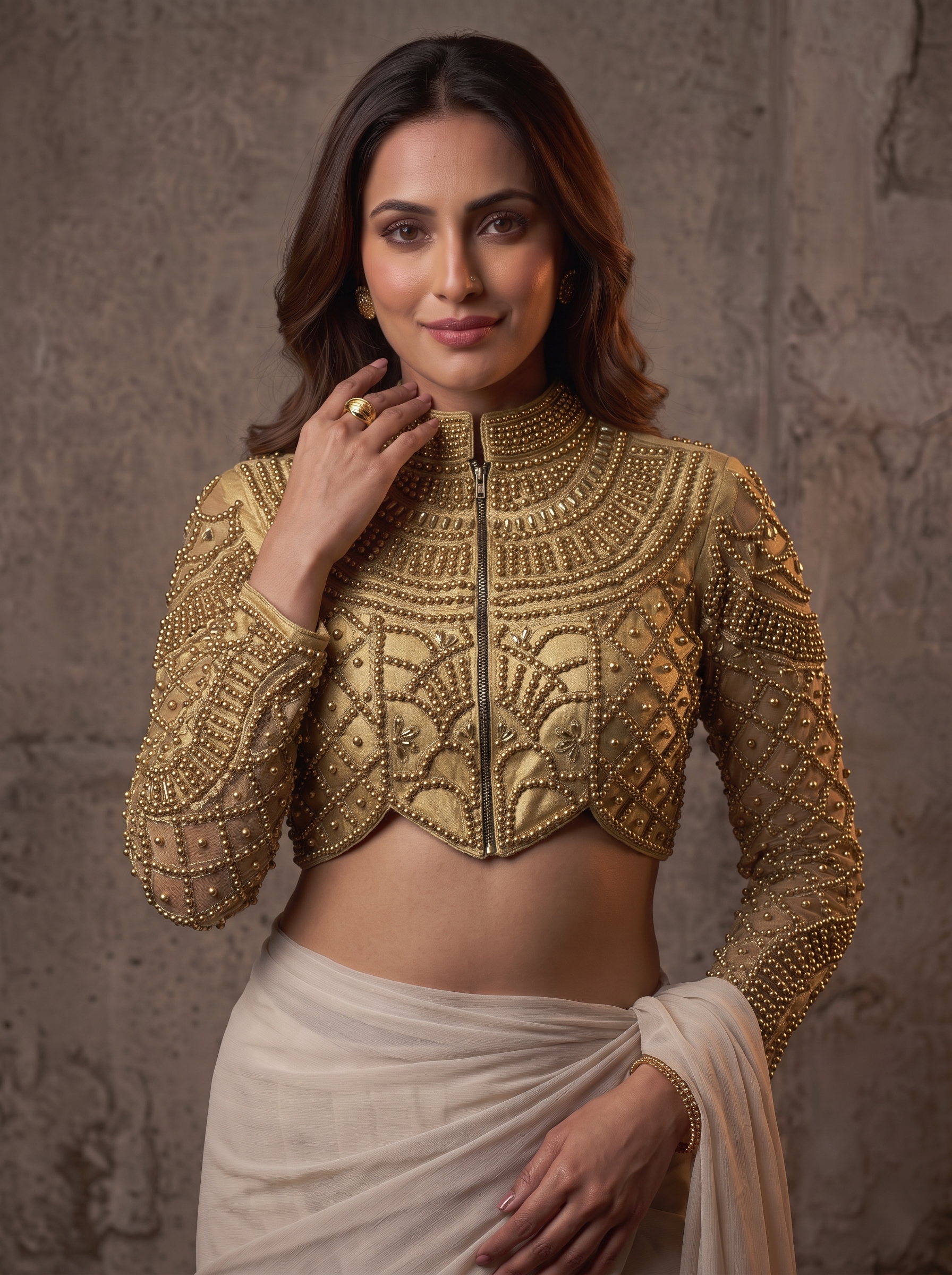 Moti Royale Net Full Sleeves Blouse