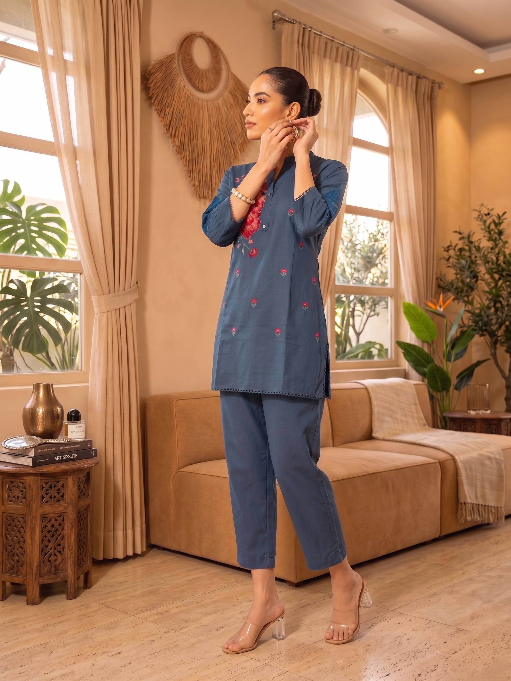 Noor Multi Threadwork Co-Ord Set