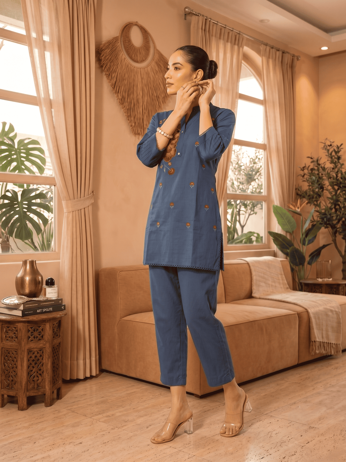 Noor Multi Threadwork Co-Ord Set