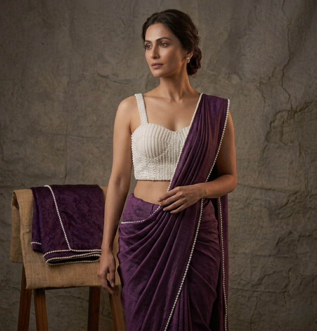 Pearl Essence Saree Set