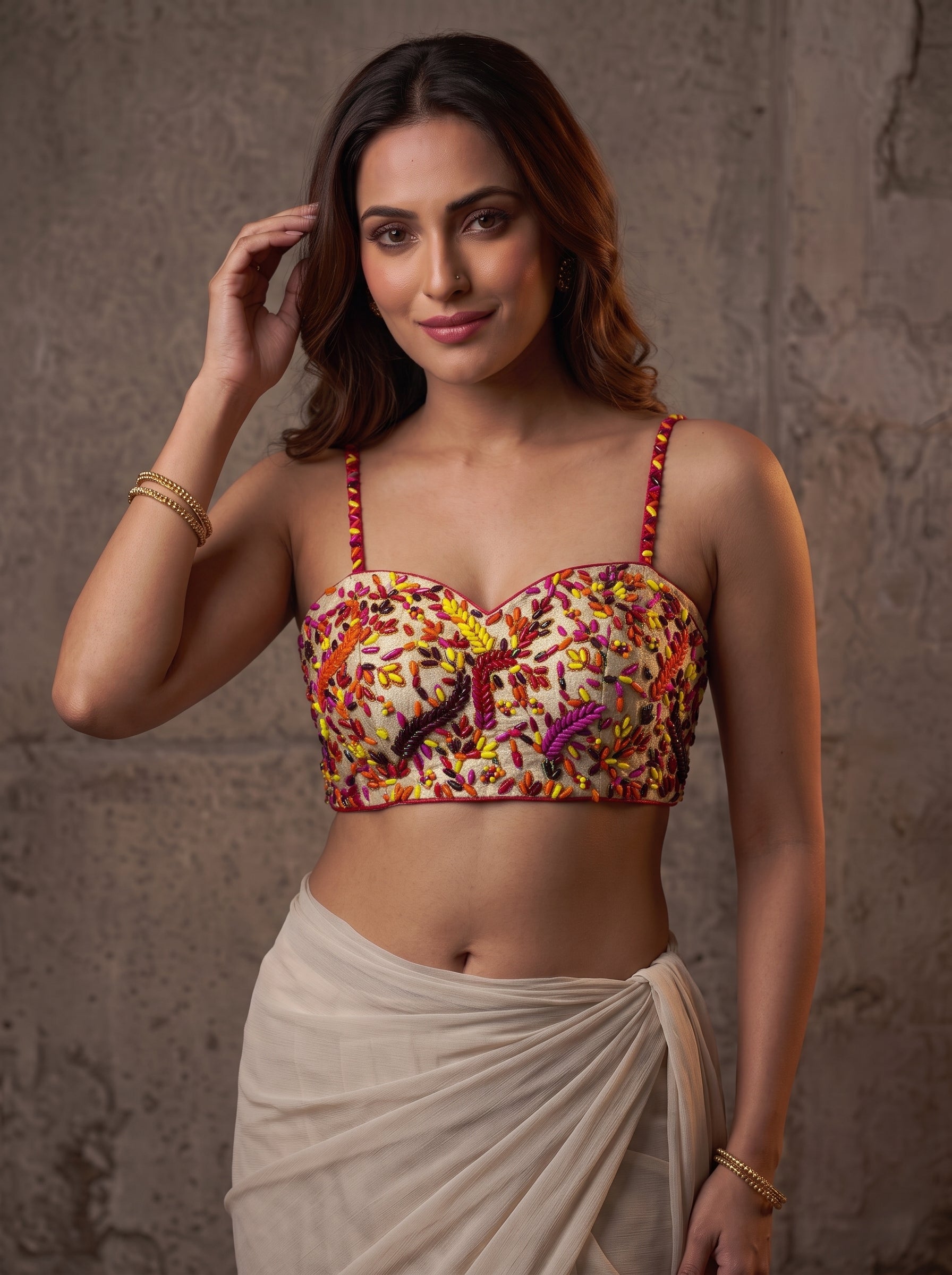 Pearl Drape Designer Blouse