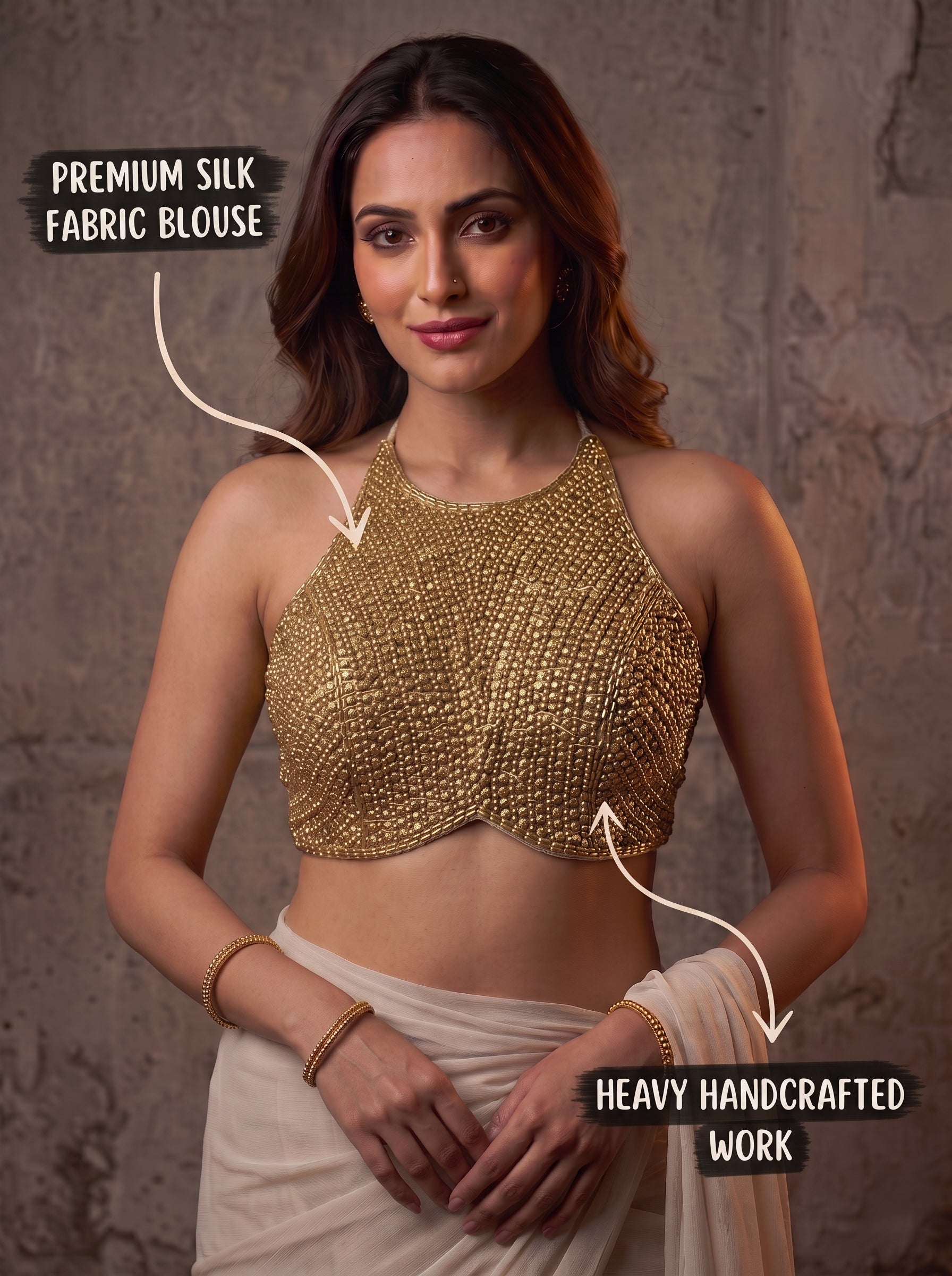Zara Luxury Handcrafted Blouse