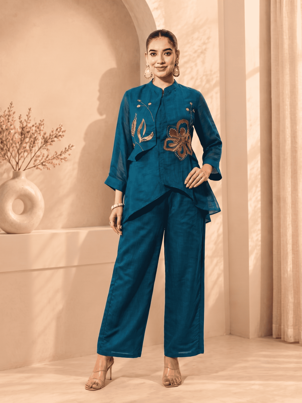 Zarifa Mal Chanderi Co-Ord Set