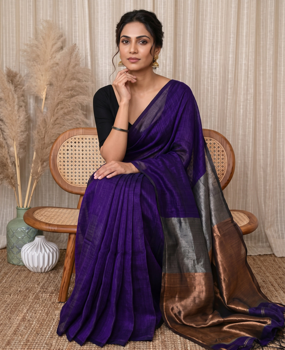 Tara Luxe D Linen Saree