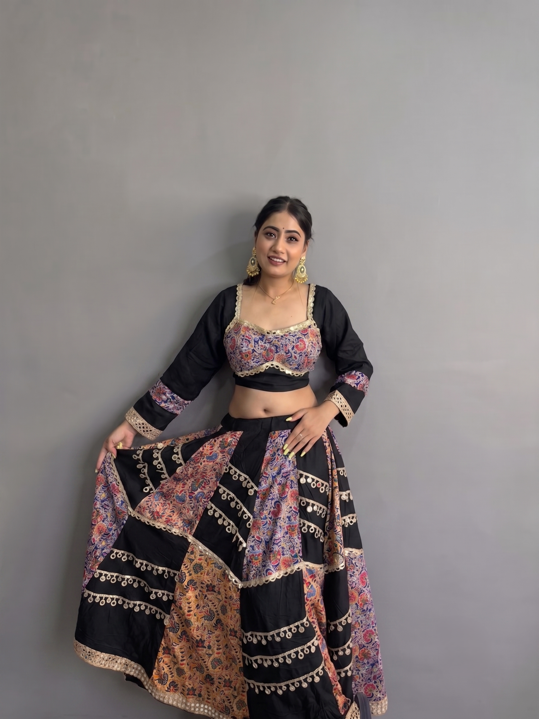 Traditional Lehenga with Mirror Blouse