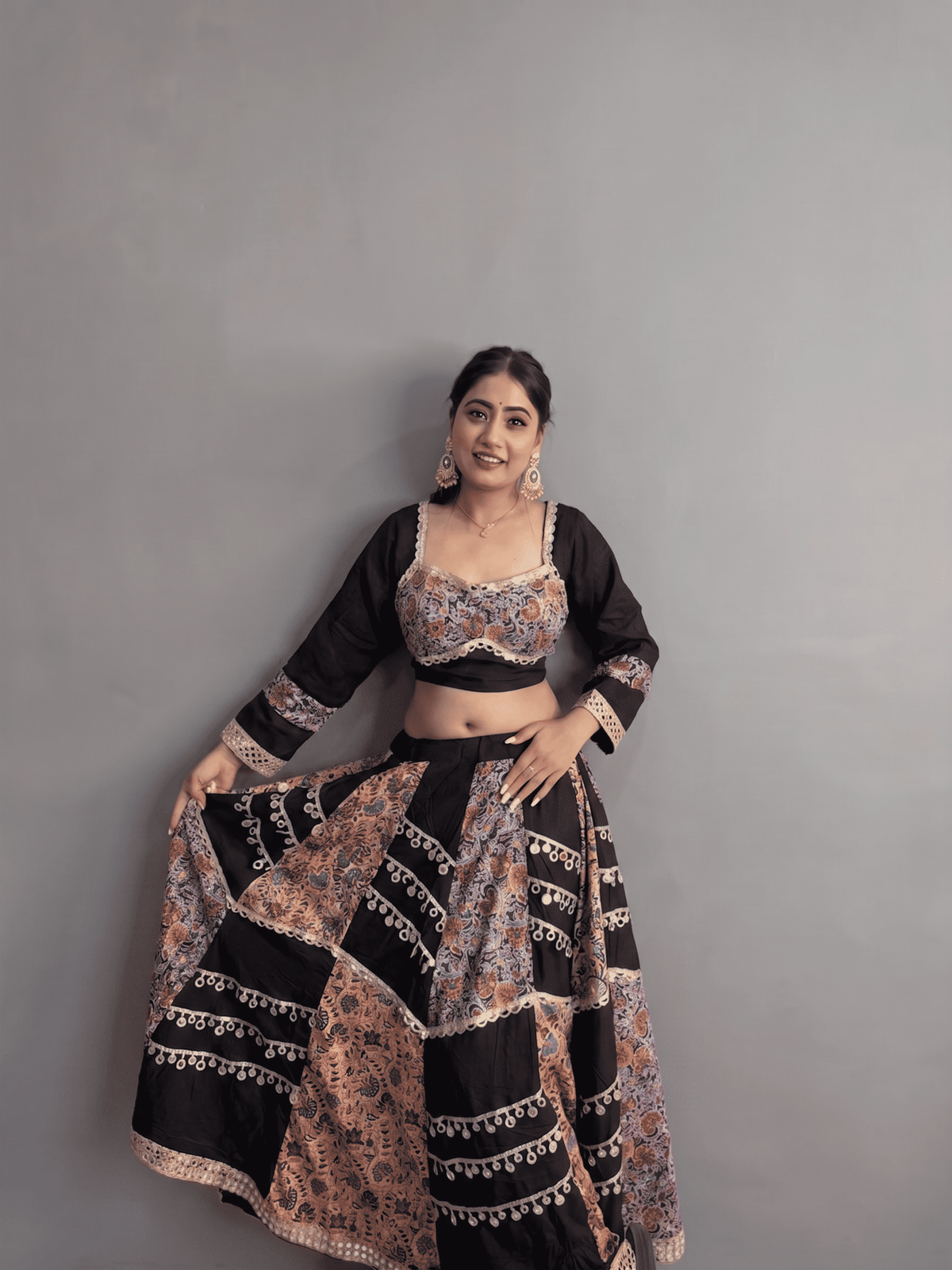 Traditional Lehenga with Mirror Blouse