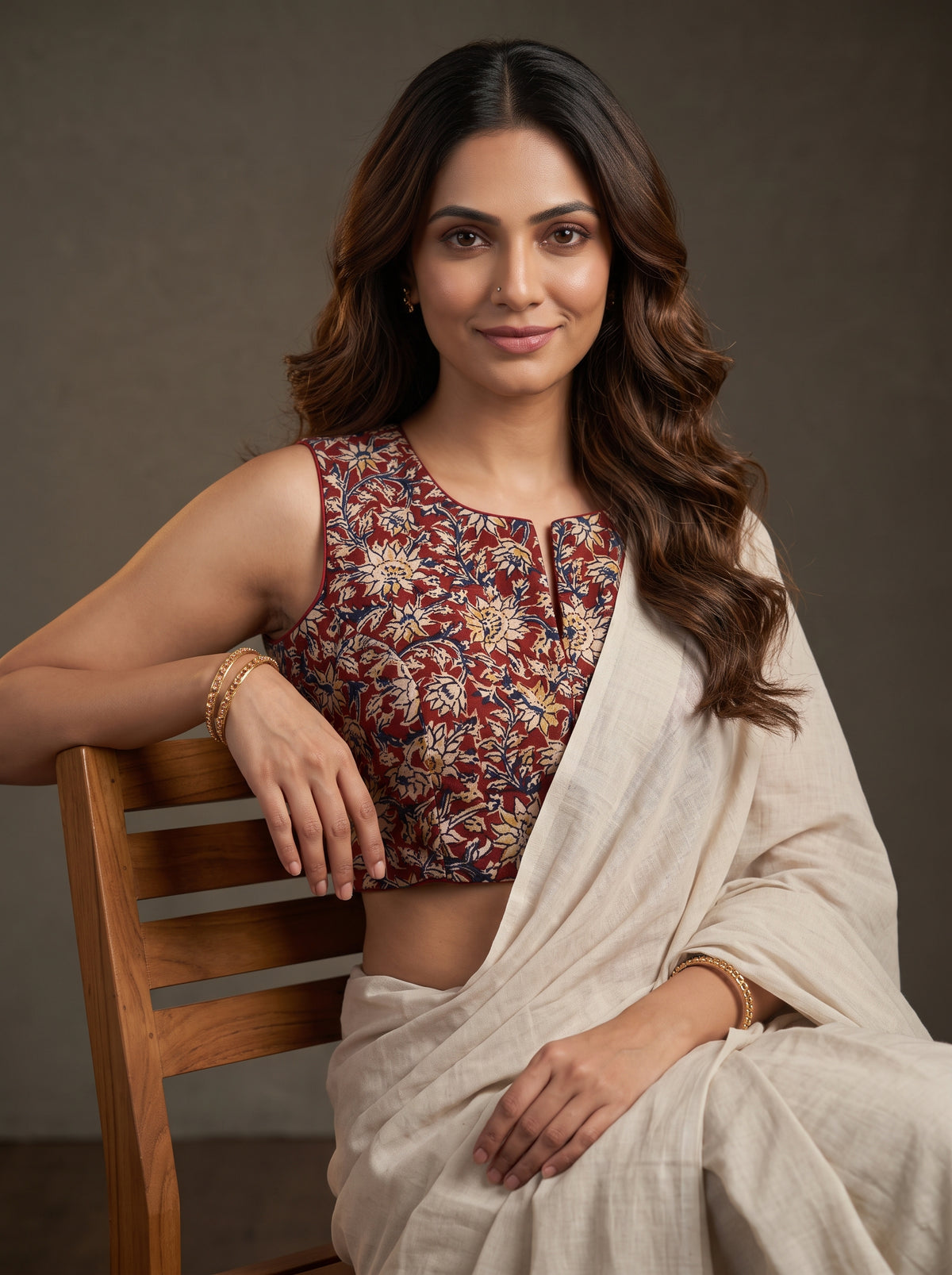 Kalamkari Chic – Double Chain Designer Blouse