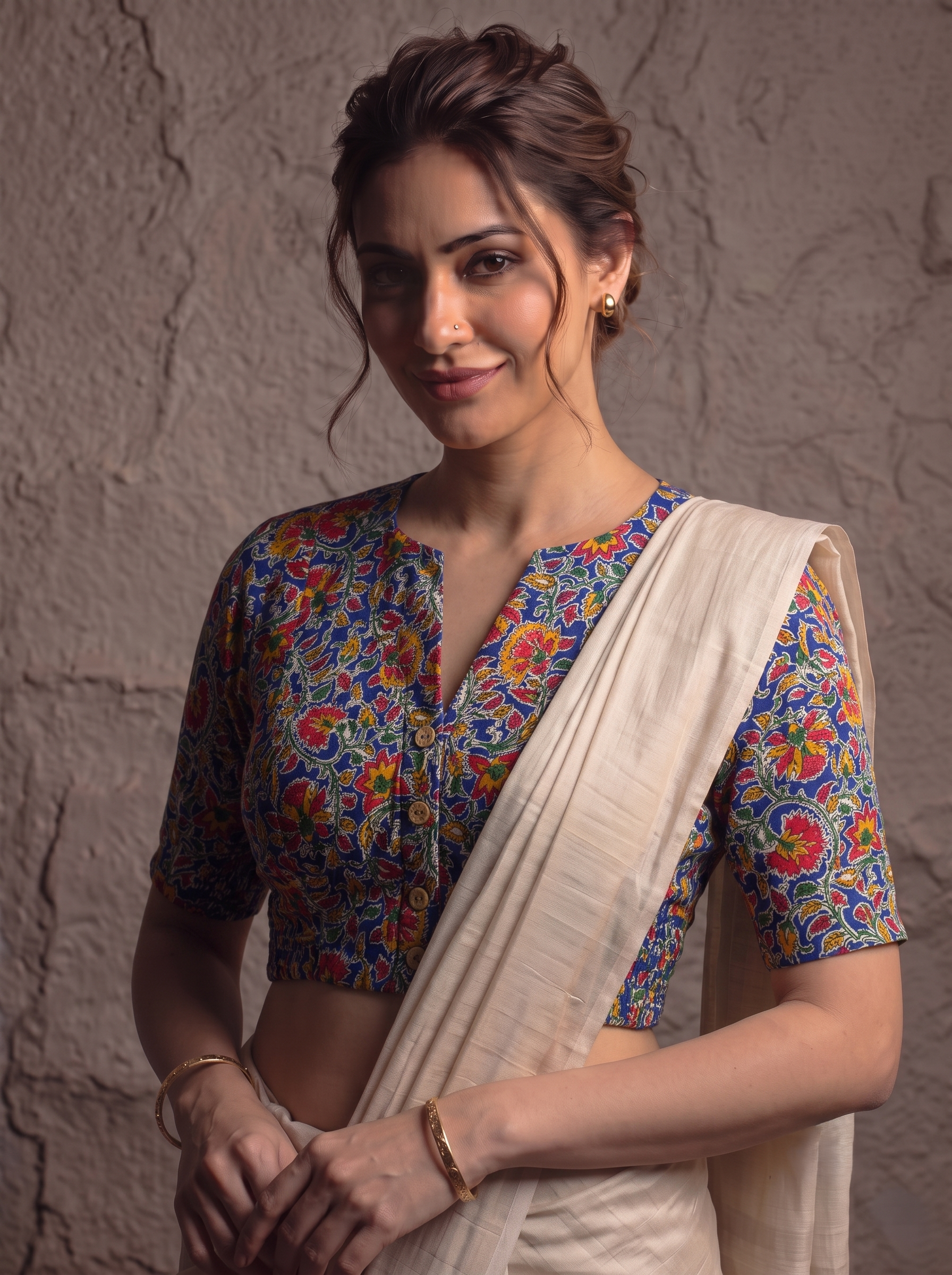 Comfort Fit Cotton Print Blouse