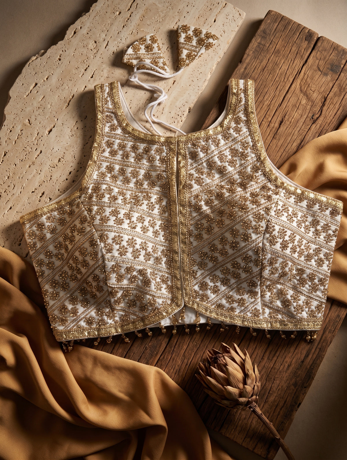 Heavy Stone Work Designer Lace Blouse