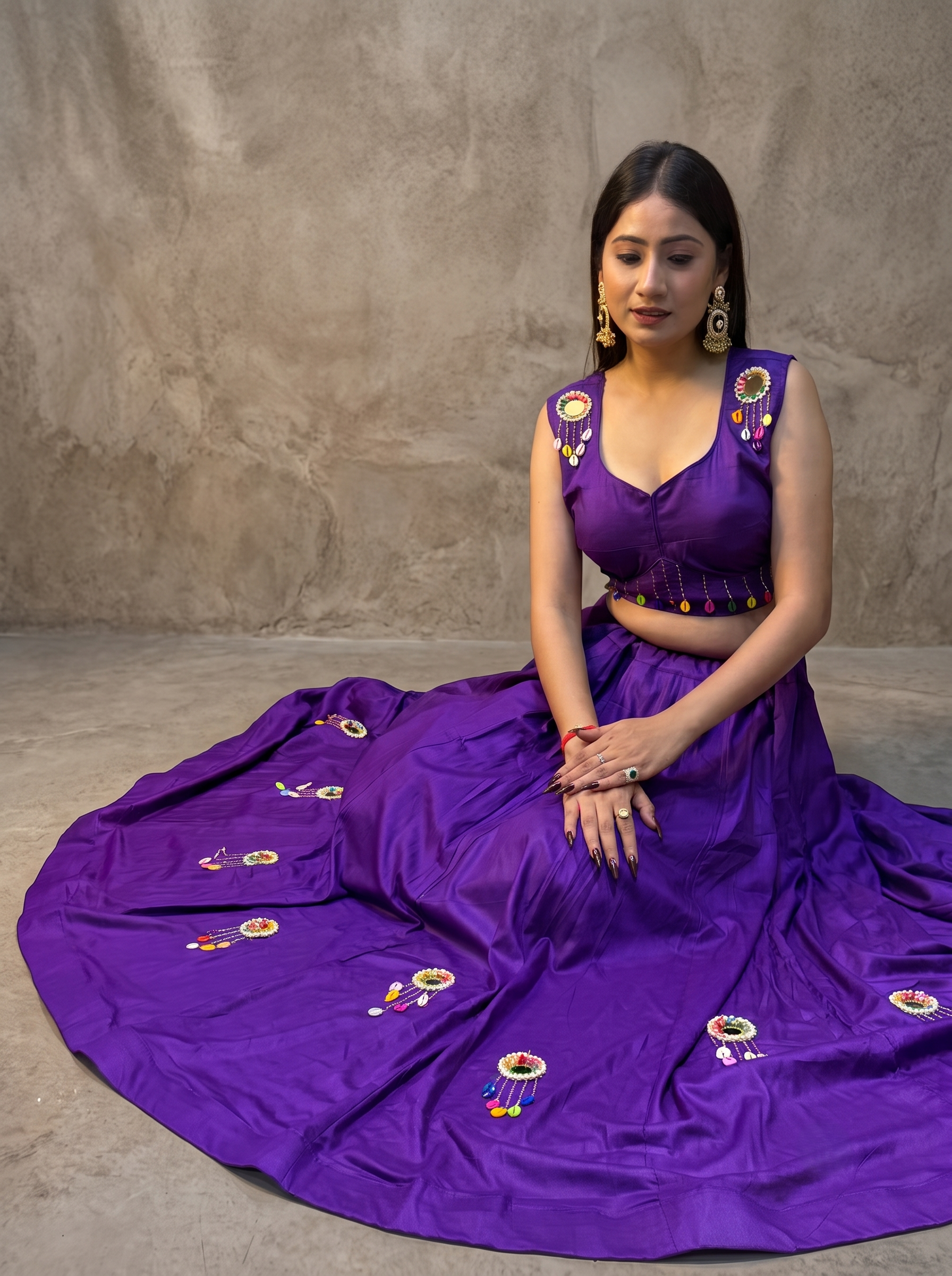 Vaanya Shell & Mirror Lehenga