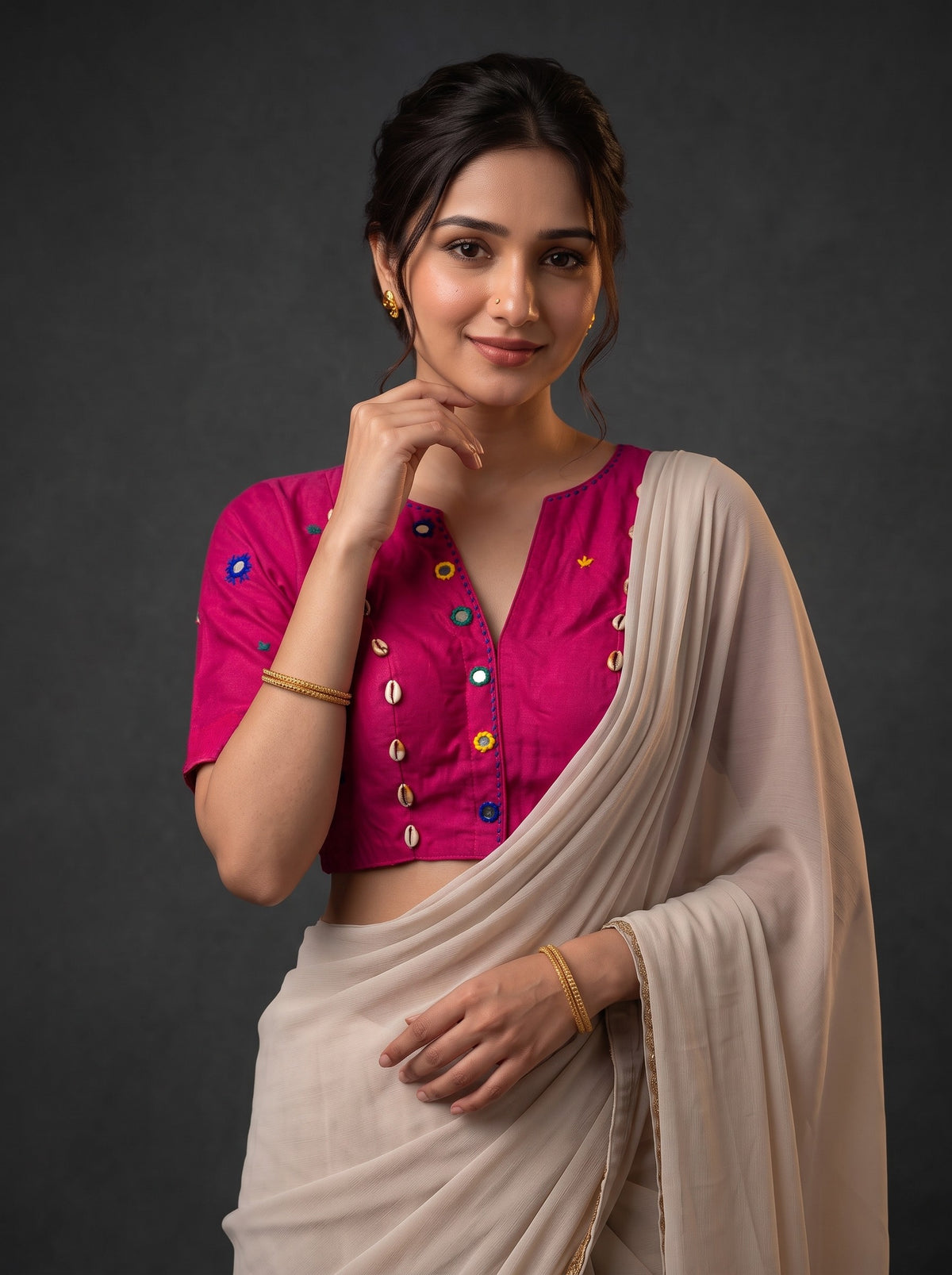 Vanya Pure Cotton Mirror Blouse
