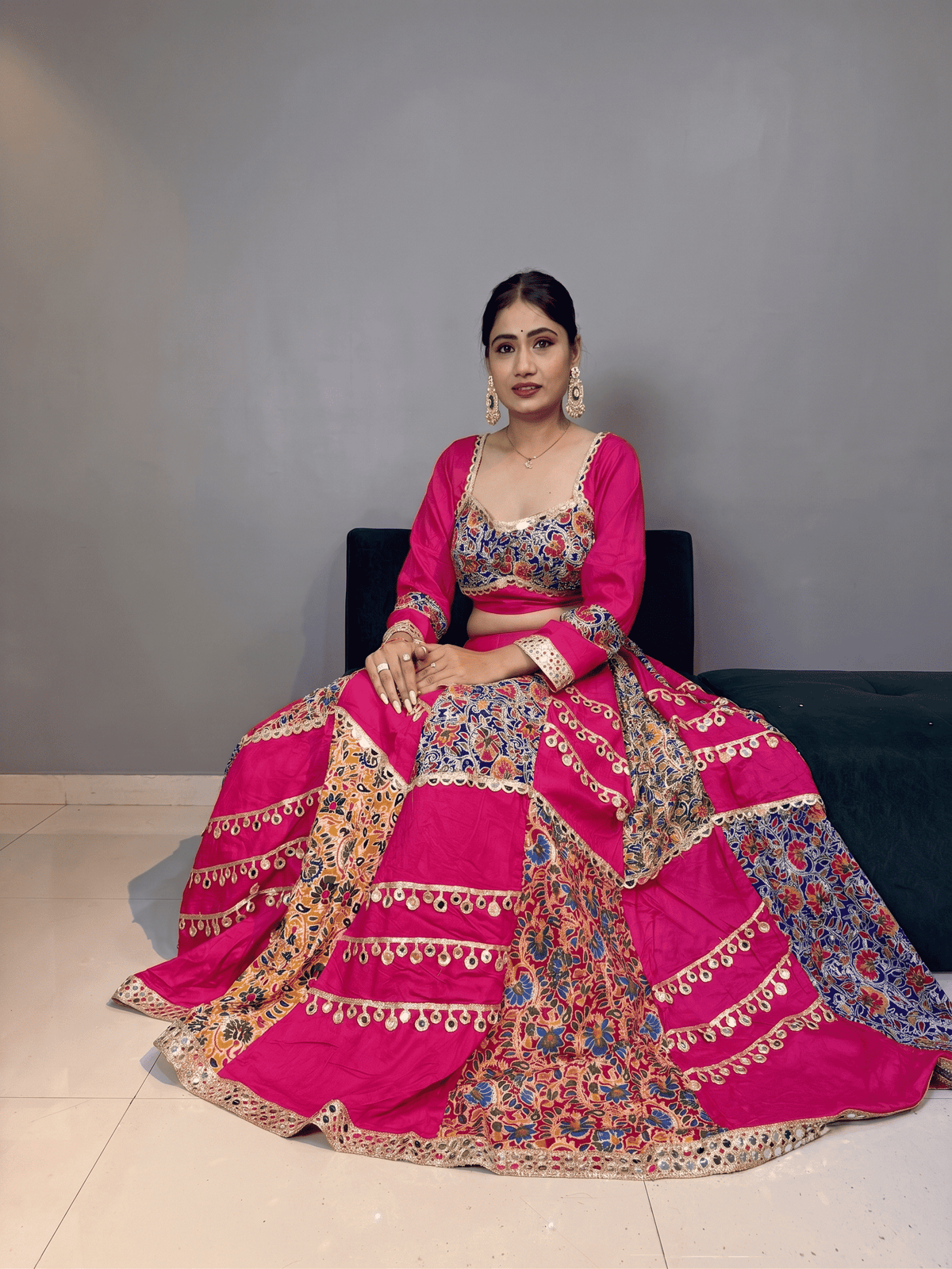 Traditional Lehenga with Mirror Blouse