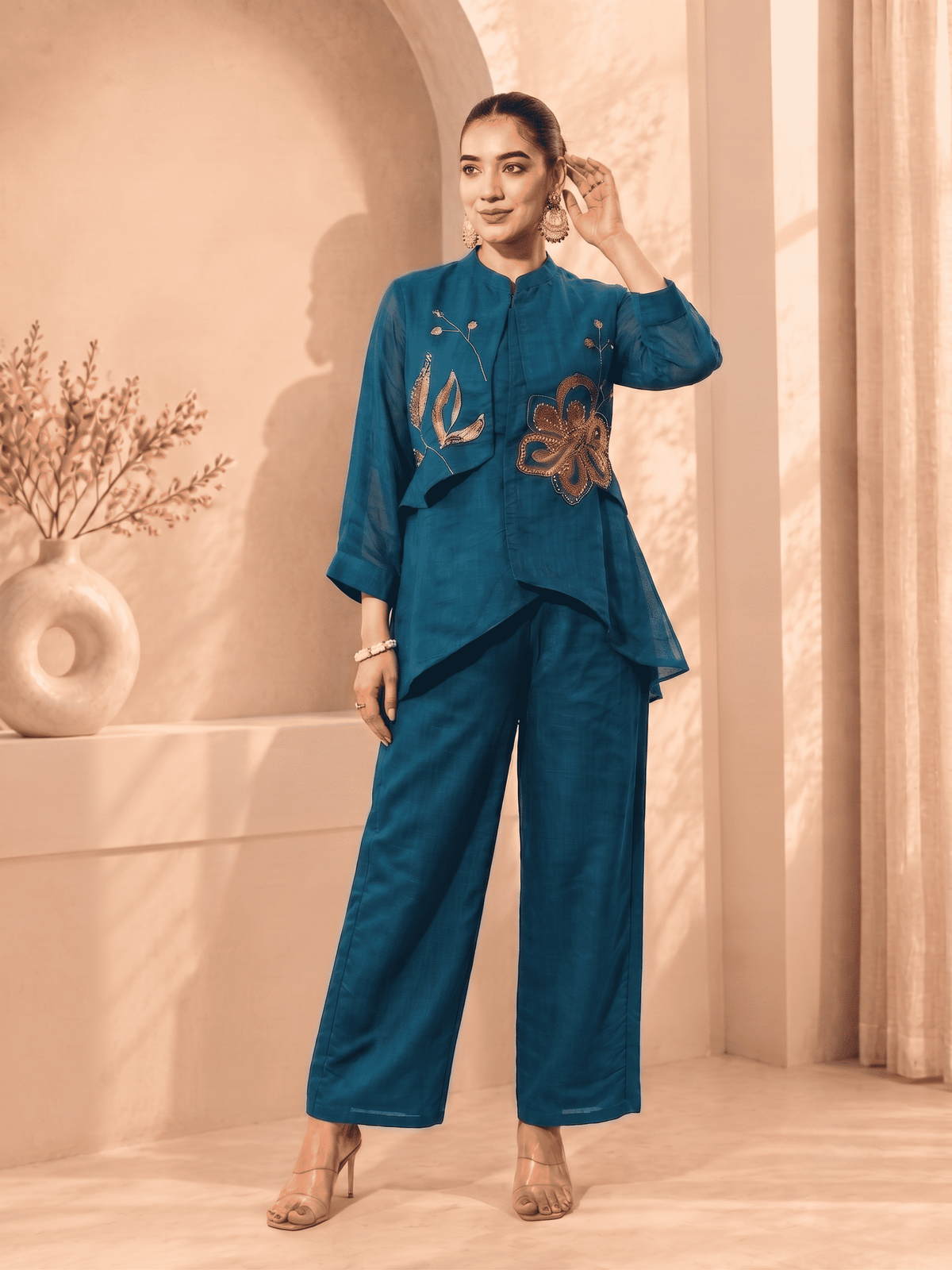 Zarifa Mal Chanderi Co-Ord Set