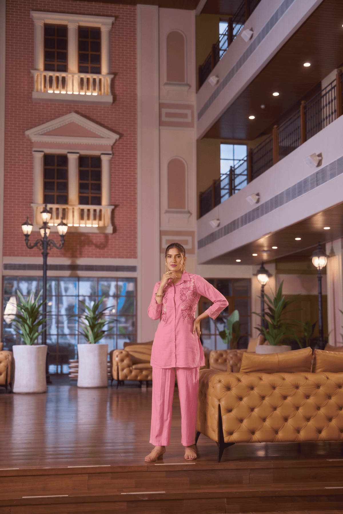 Aura Mal Chanderi Koti Set