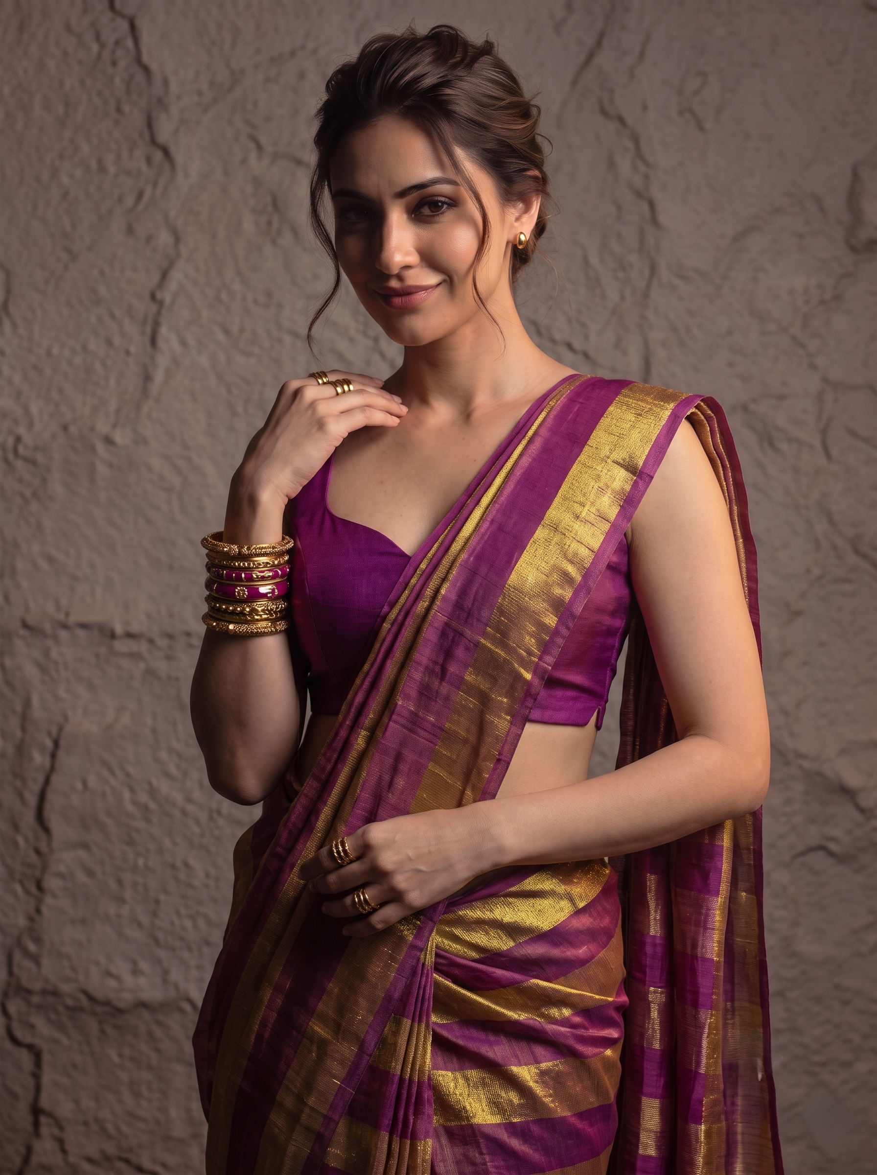 Pastel Checks Charm Linen Tissue Saree