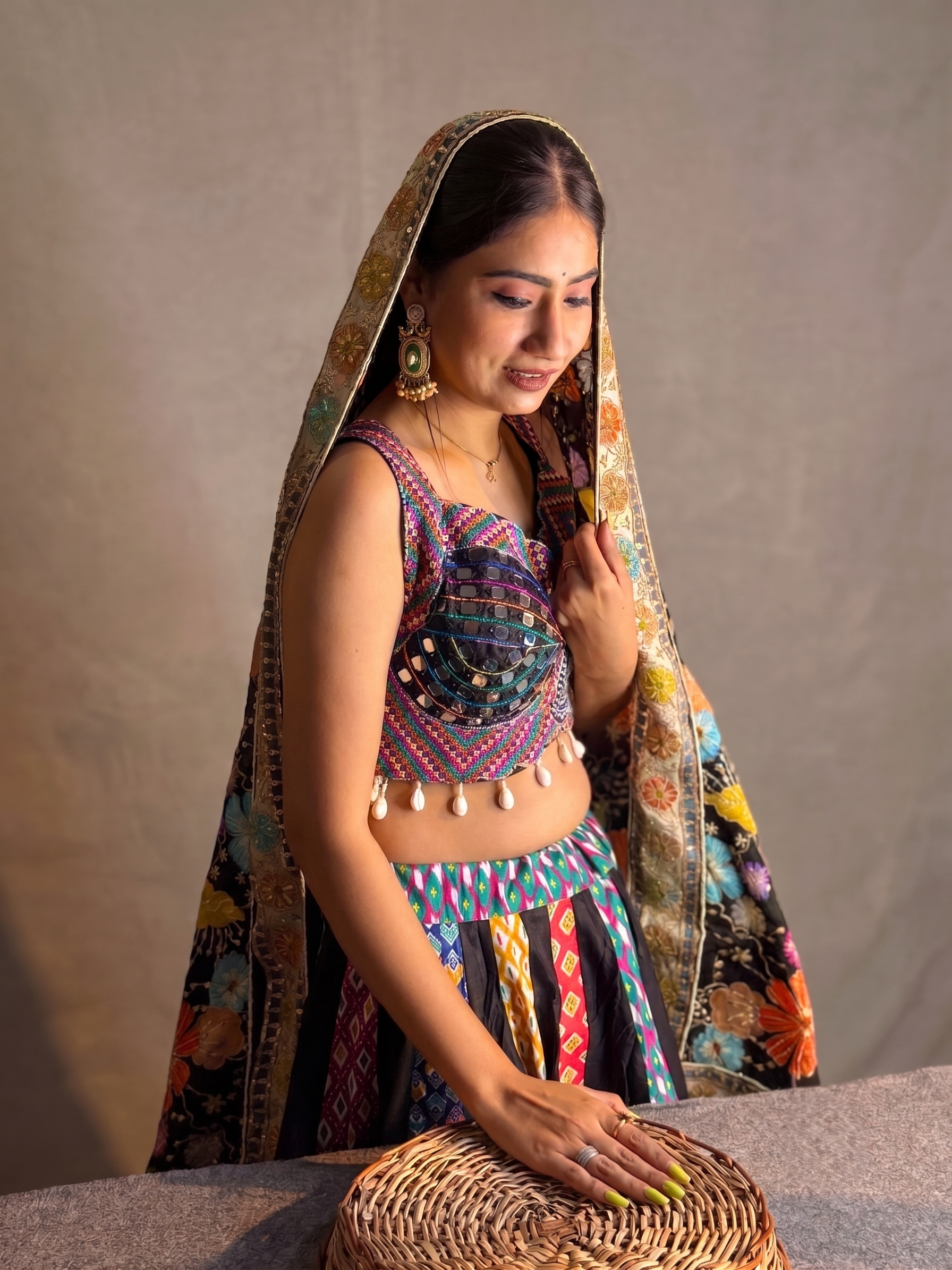 Navratri Mirror Work Lehenga Set