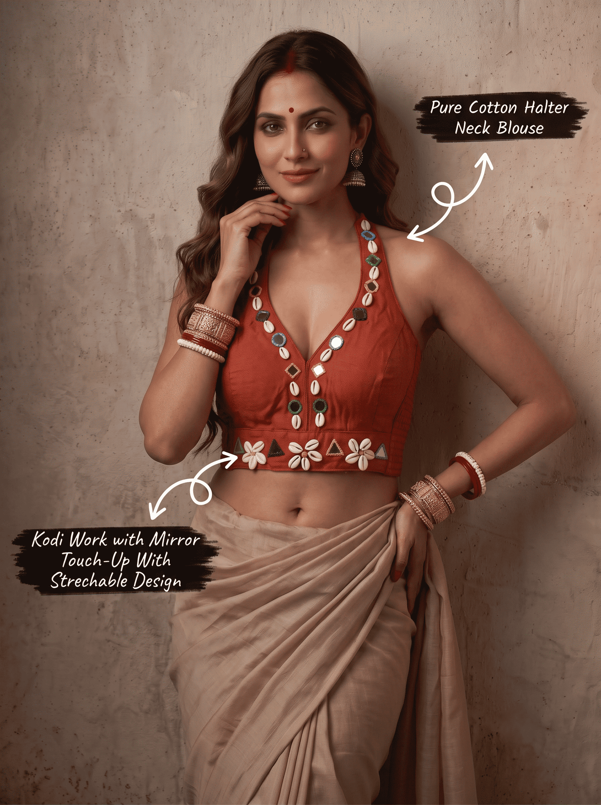 Navya Mirror Halter Neck Blouse