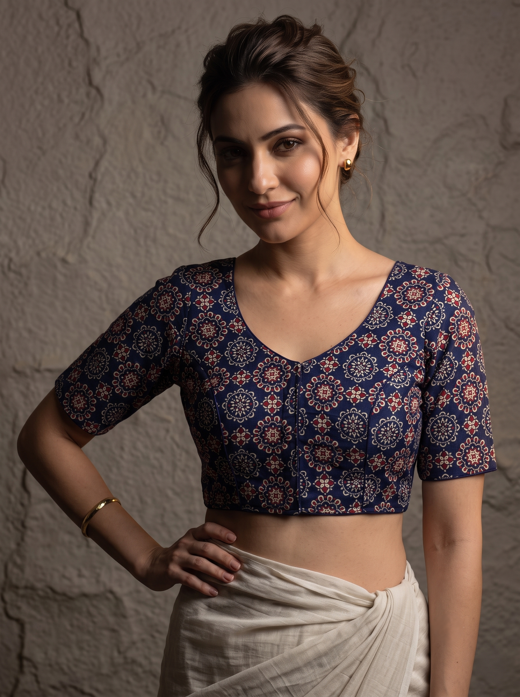 Ajrakh Boatneck Blouse