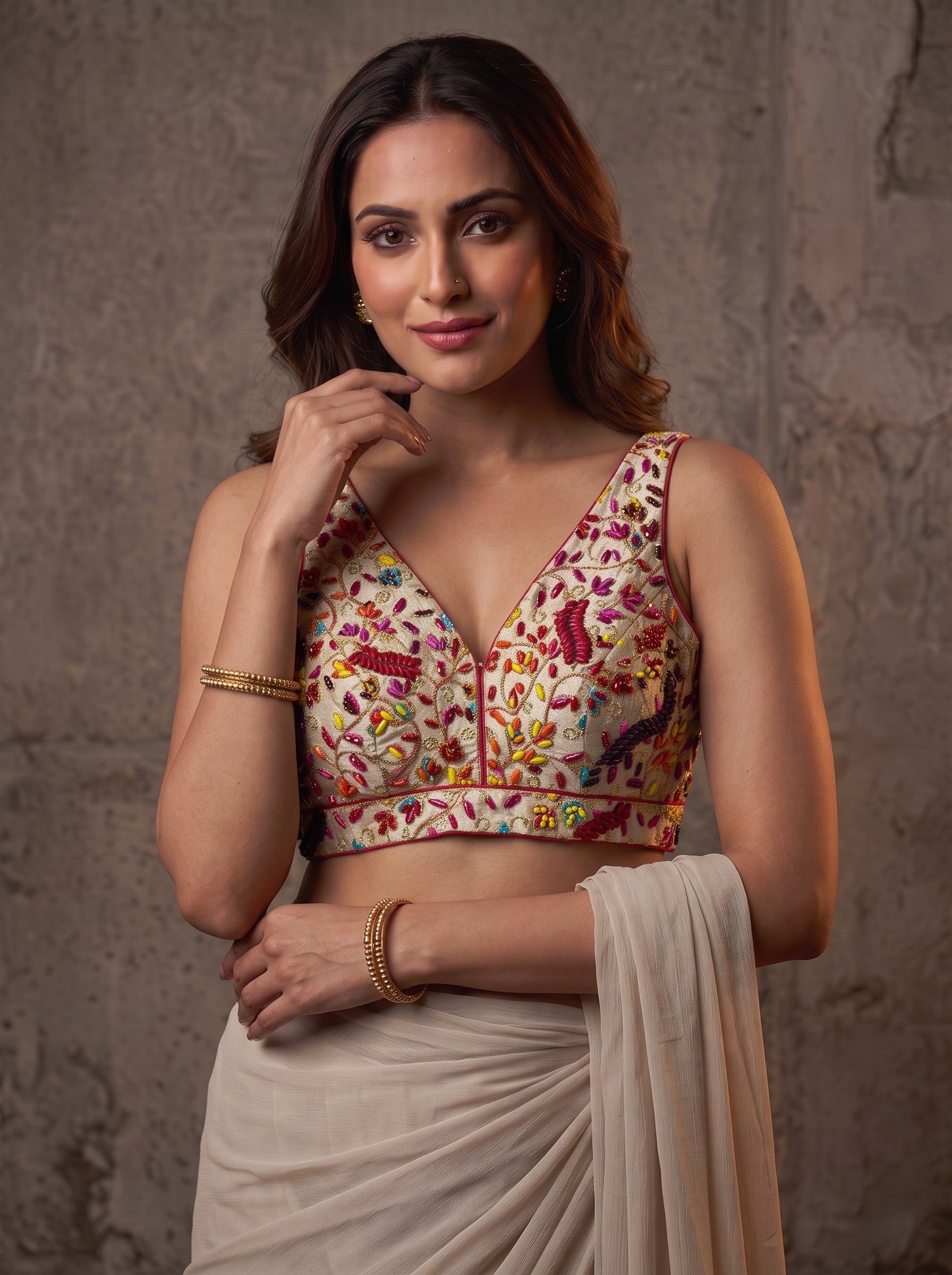 Pearl Aura V-Neck Blouse