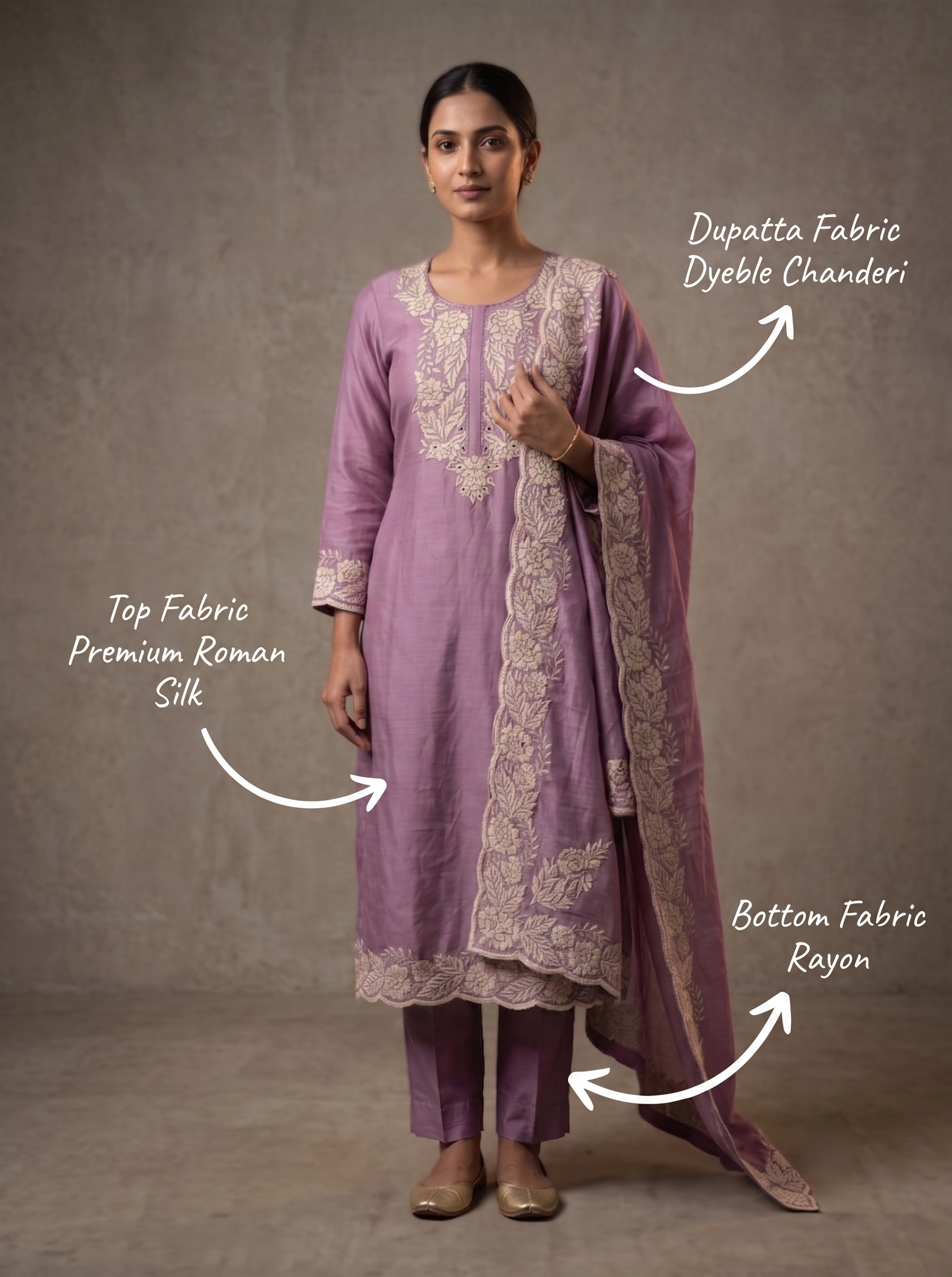 Festive Roman Unstitched Silk Suit