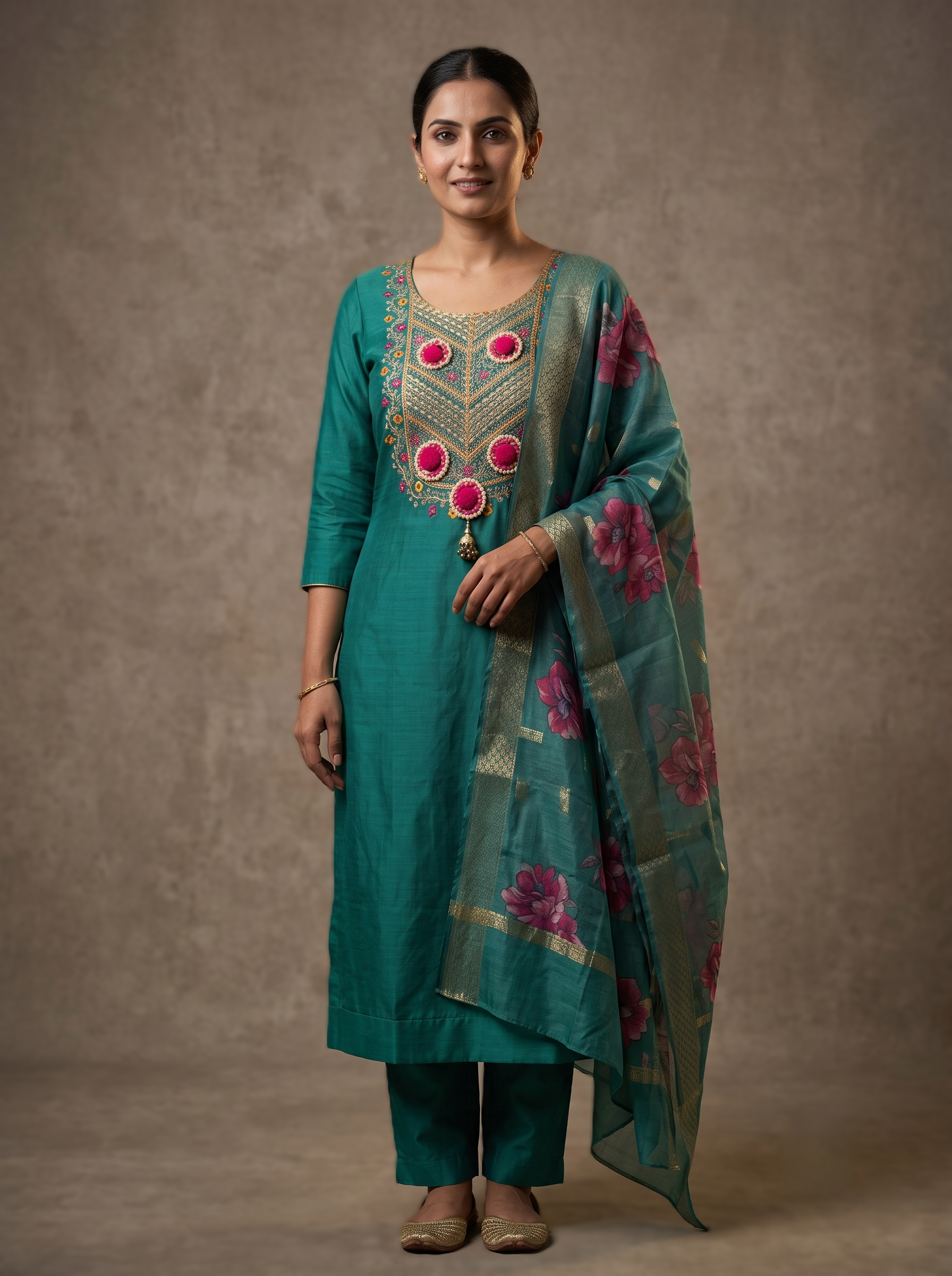 Graceful Roman Silk Suit