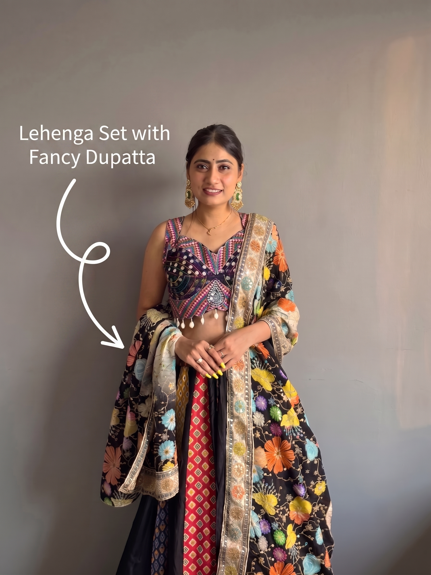 Navratri Mirror Work Lehenga Set