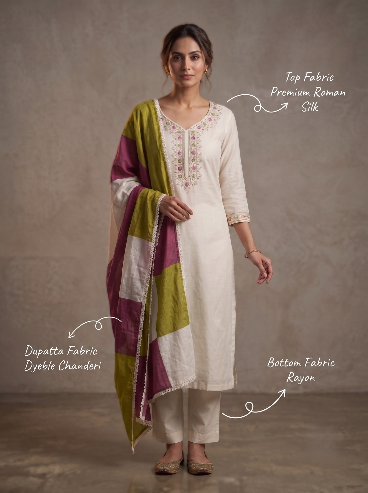 Luxury Roman Silk Unstitched Suit