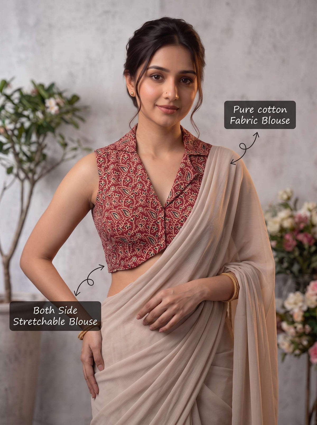 Madhuri Cotton Print Blouse