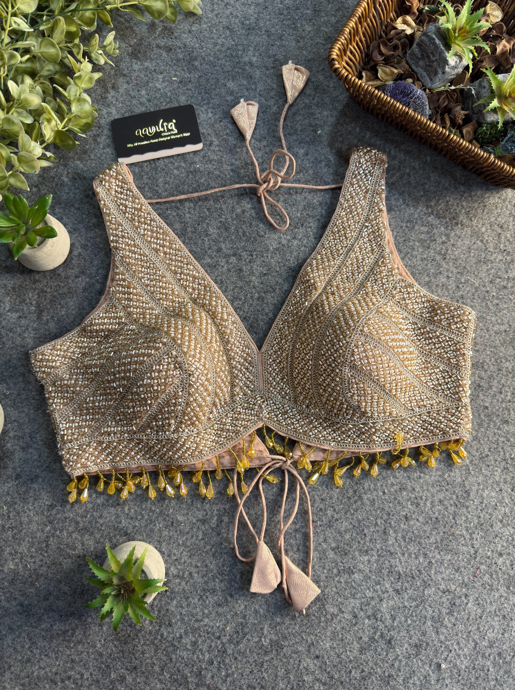 Shraddha Pearl Lace Work Blouse