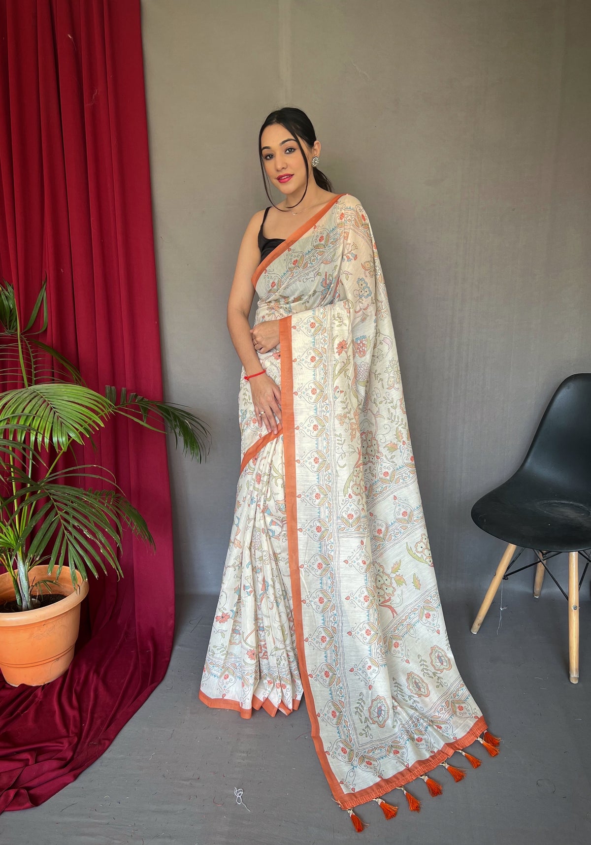 Eleganza Pure Malai Cotton Saree