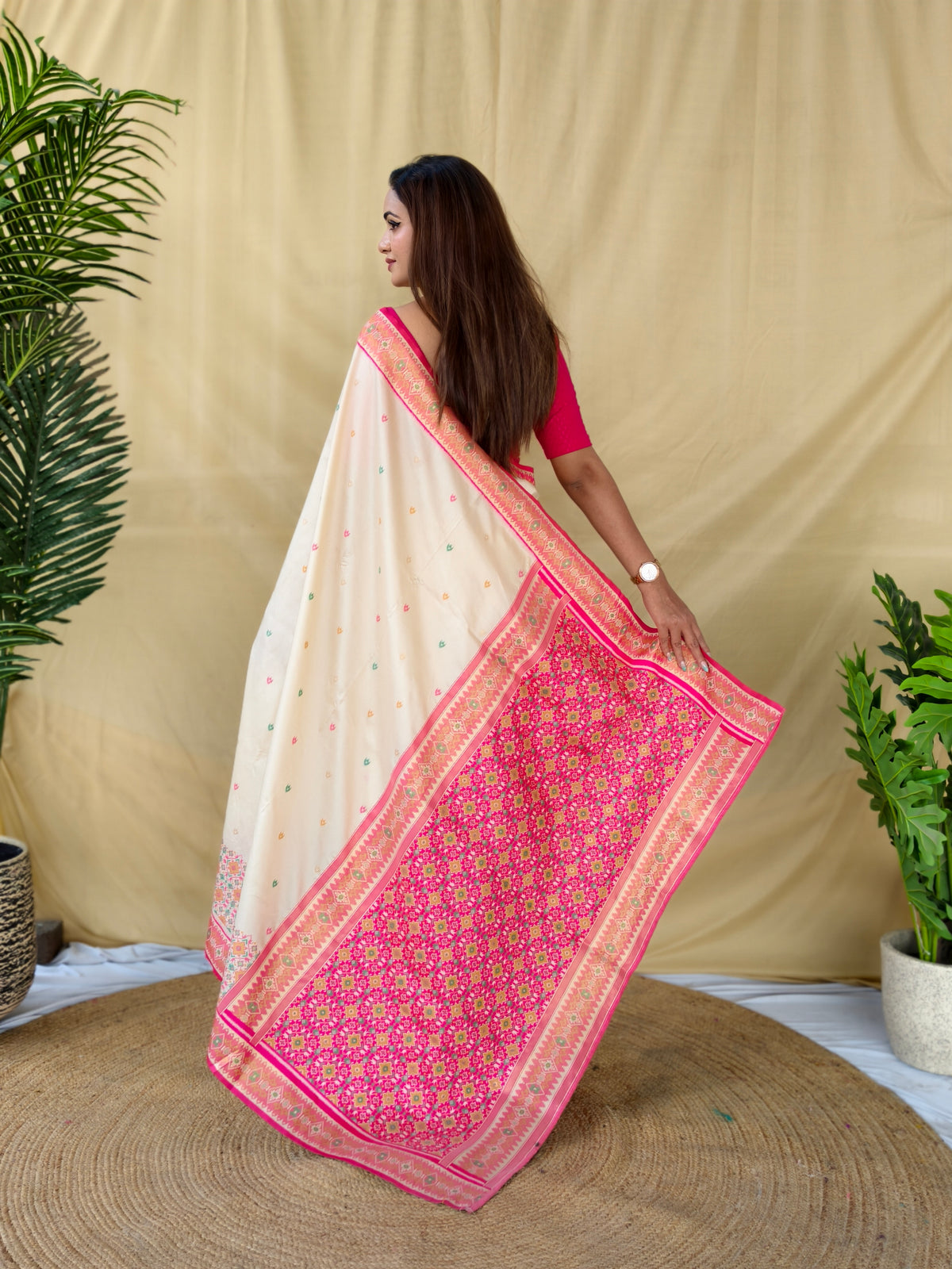 Blossom Ivory Soft Silk Saree
